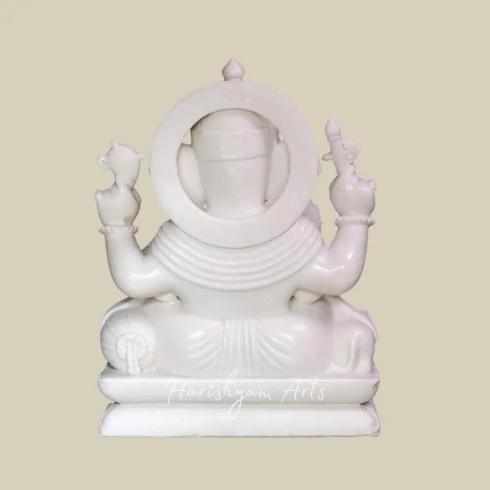 30" White Marble Ganesha Idol Online