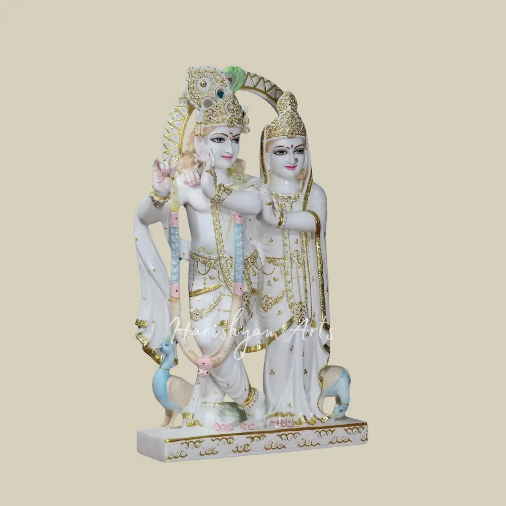 30" beautiful handmade Radha Krishna marble idol