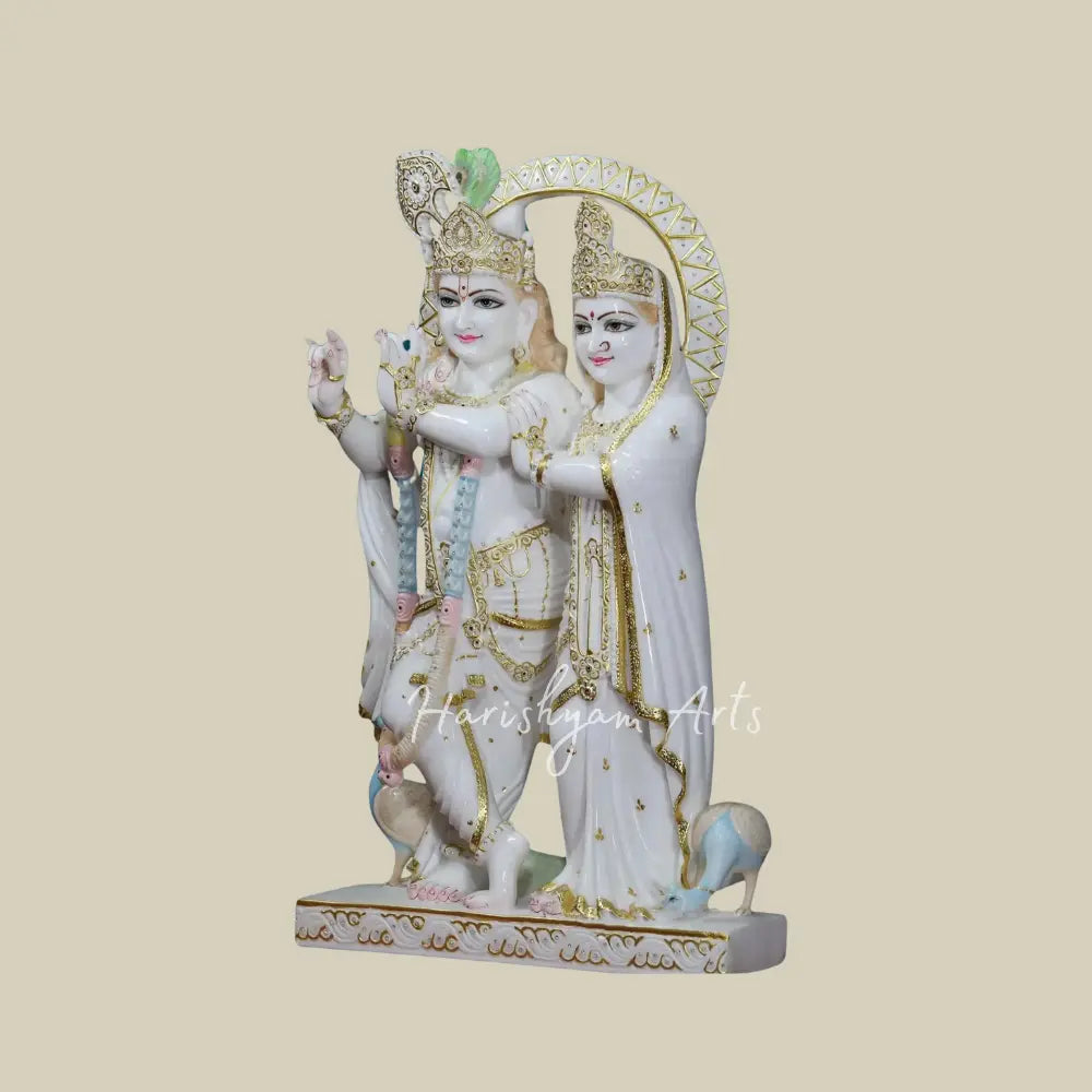 30" beautiful handmade Radha Krishna marble idol