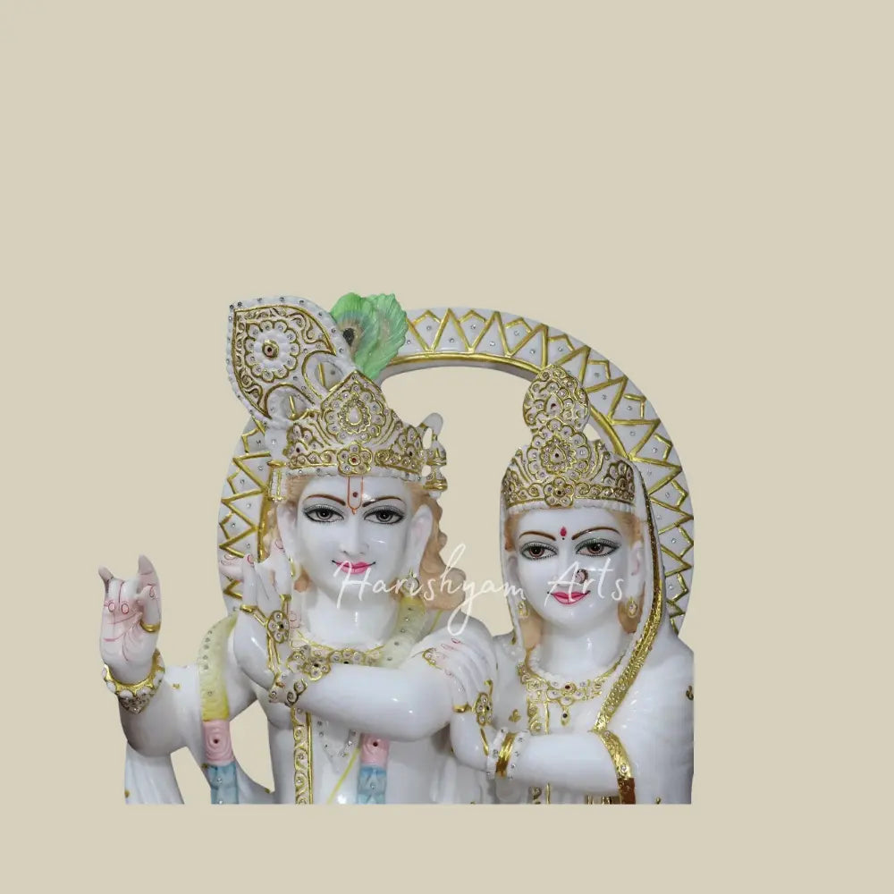 30" beautiful handmade Radha Krishna marble idol