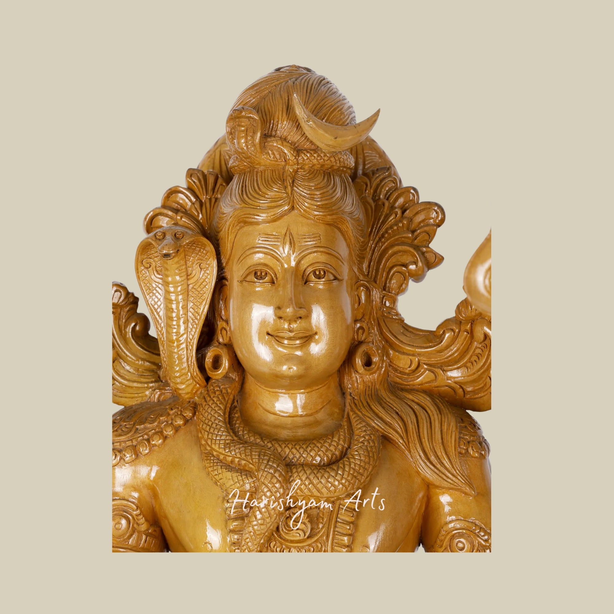 32" Wooden Idol of Lord Shiva