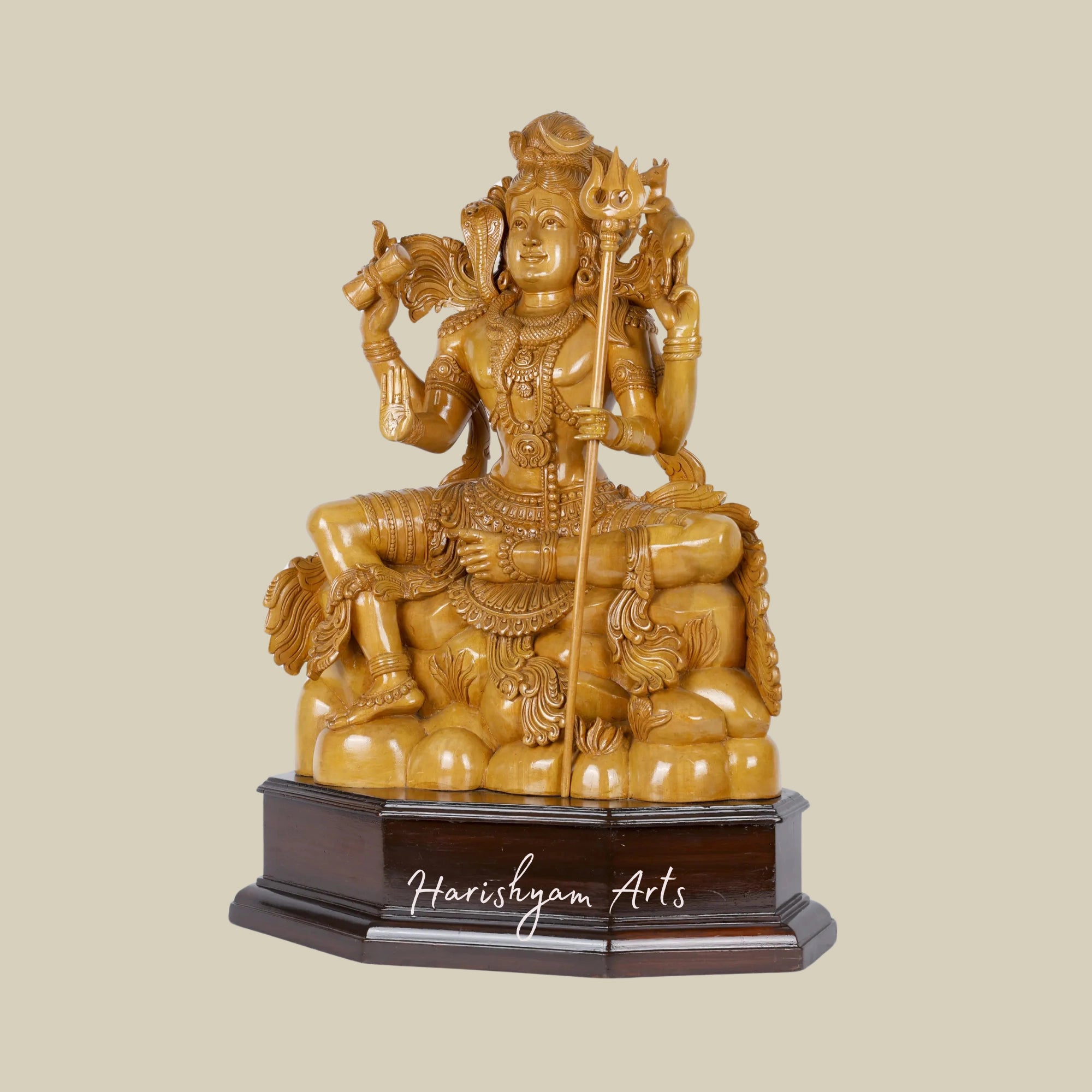 32" Wooden Idol of Lord Shiva5