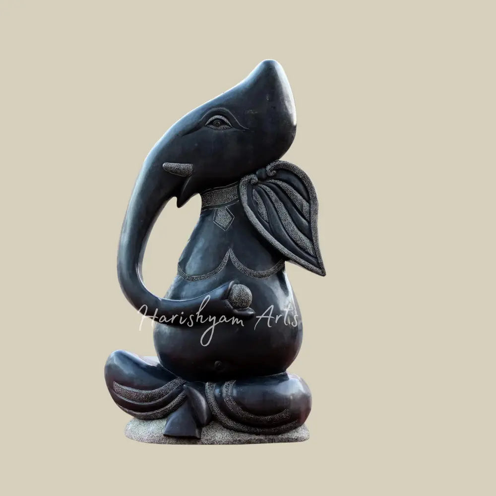 32" Modern Black Ganesha Idol