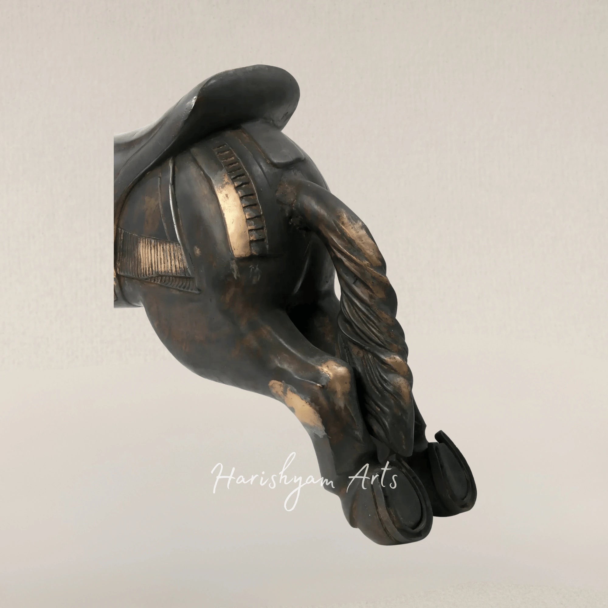 34" Grand Brass Running Horse Figurine for Luxurious Interiors