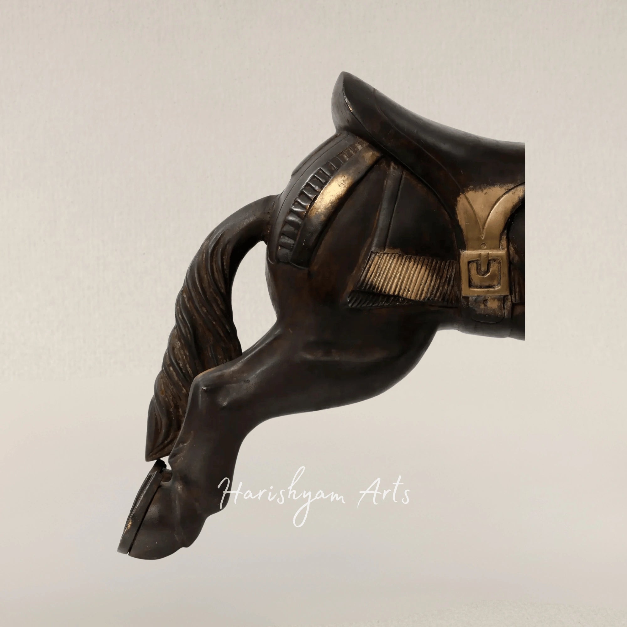 34" Grand Brass Running Horse Figurine for Luxurious Interiors