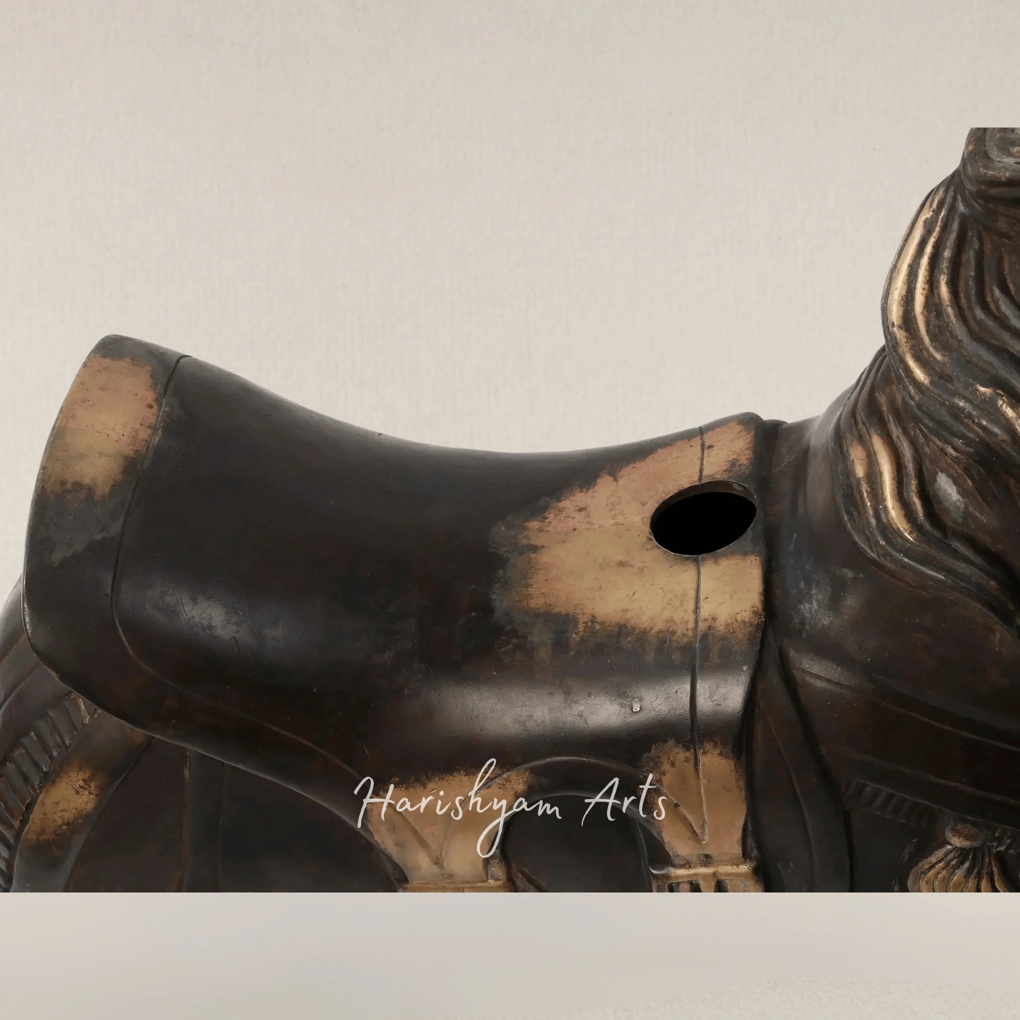 34" Grand Brass Running Horse Figurine for Luxurious Interiors