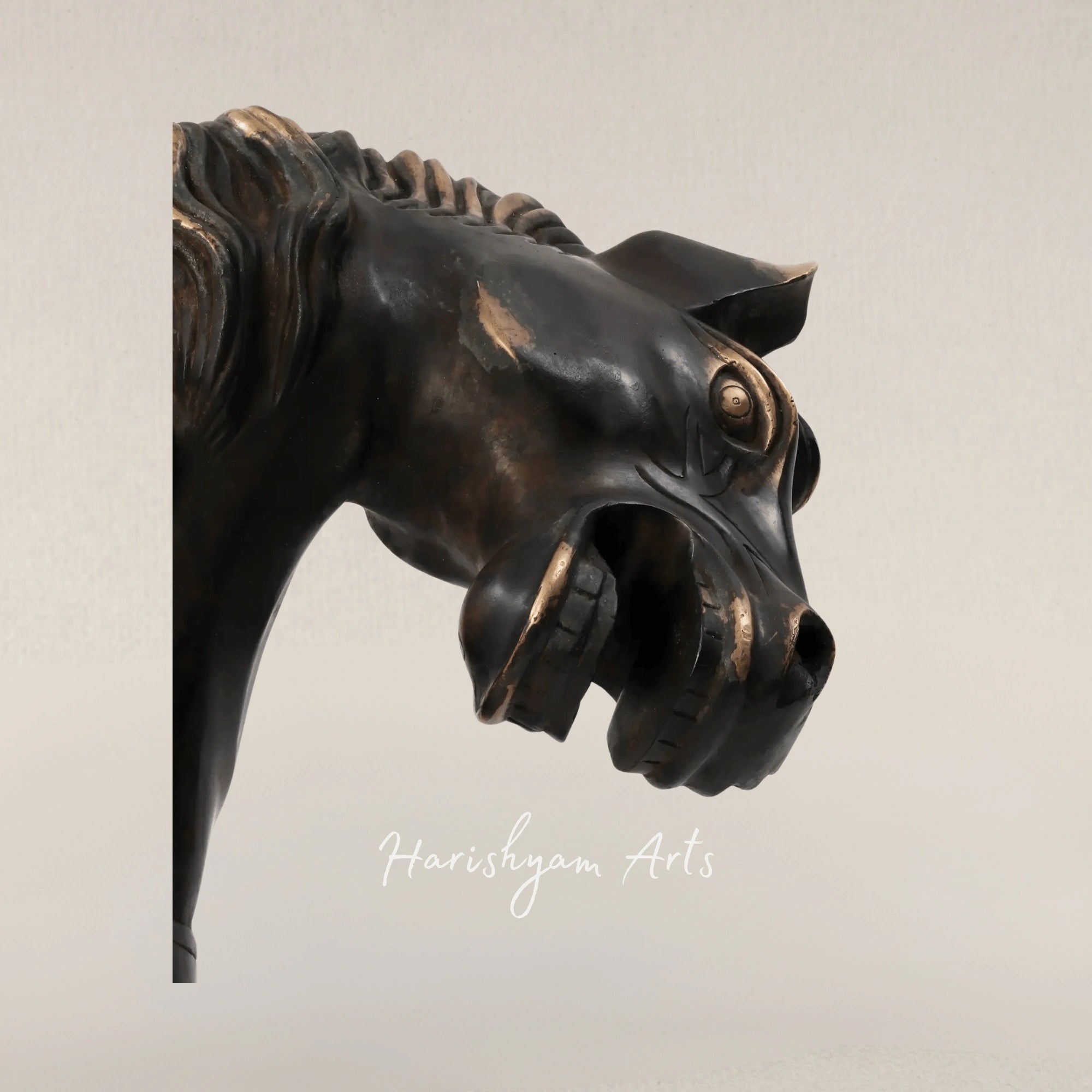 34" Grand Brass Running Horse Figurine for Luxurious Interiors