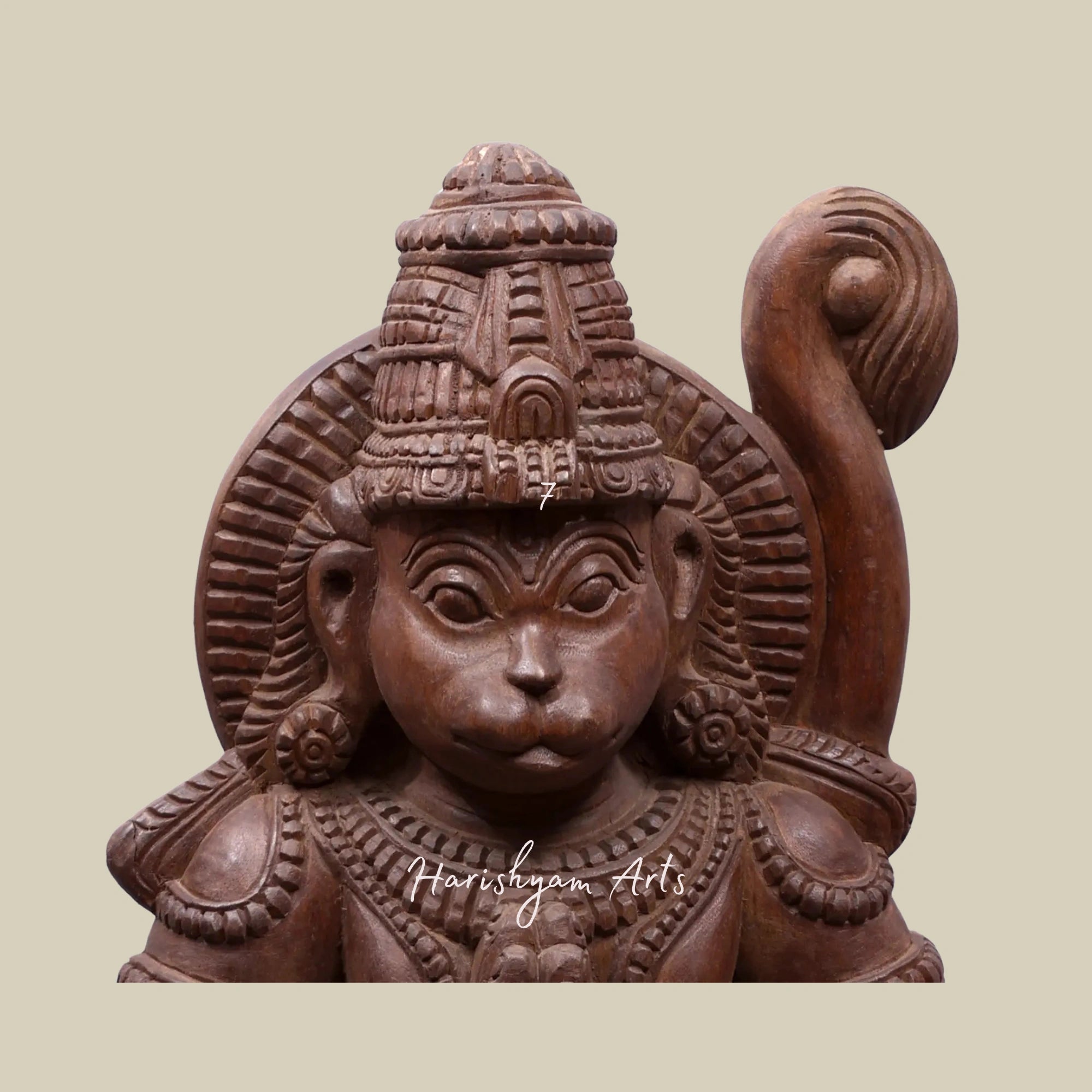 36" Artisan Carved Hanuman Moorti in Namaskar Mudra1