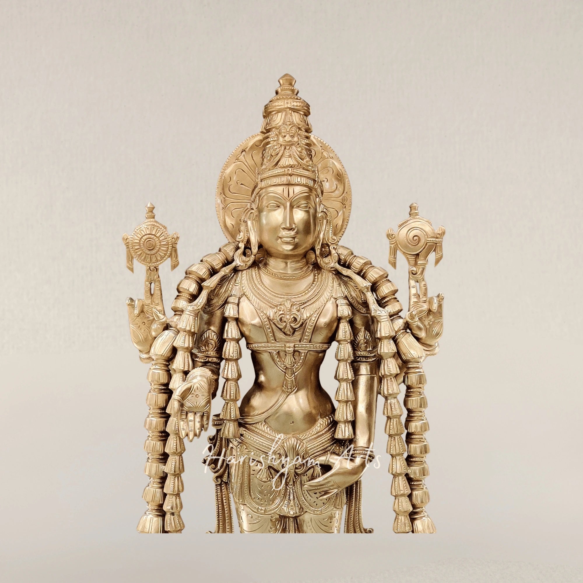 36" Eternal Vishnu with Dashavatara Pure Bronze Sacred Statue