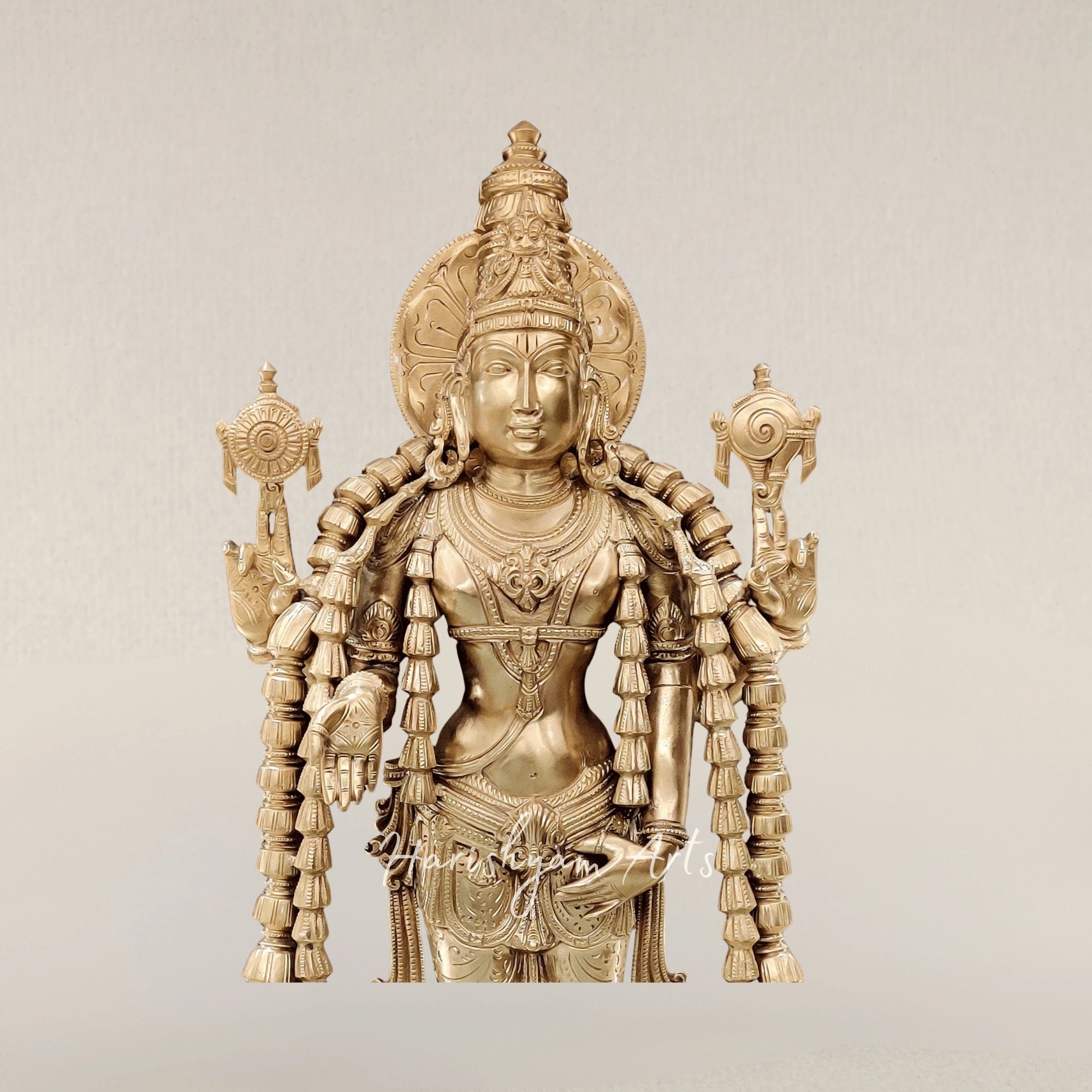 36" Eternal Vishnu with Dashavatara Pure Bronze Sacred Statue