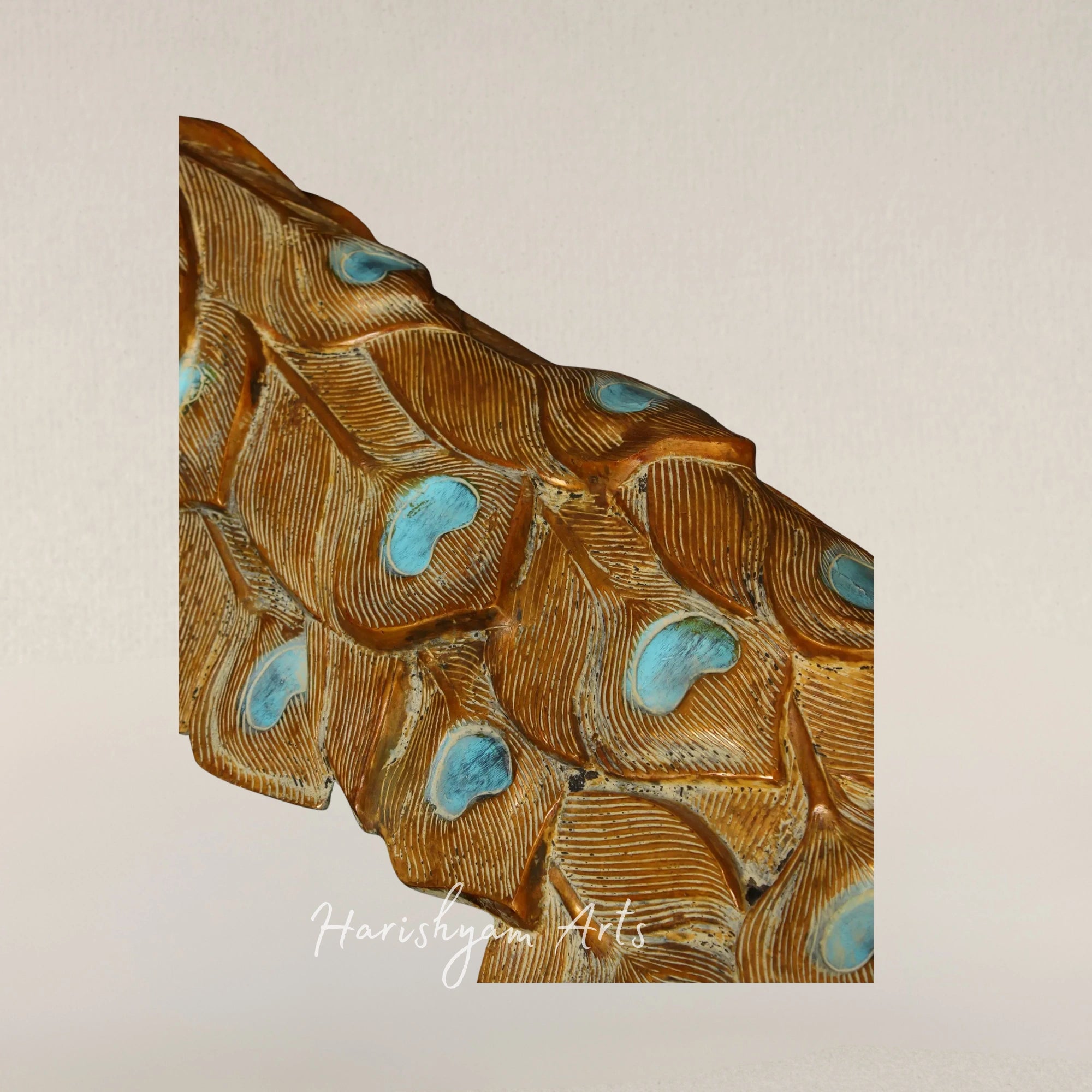 36" Grand Majestic Peacock Brass Ornament for Luxe Interior Display