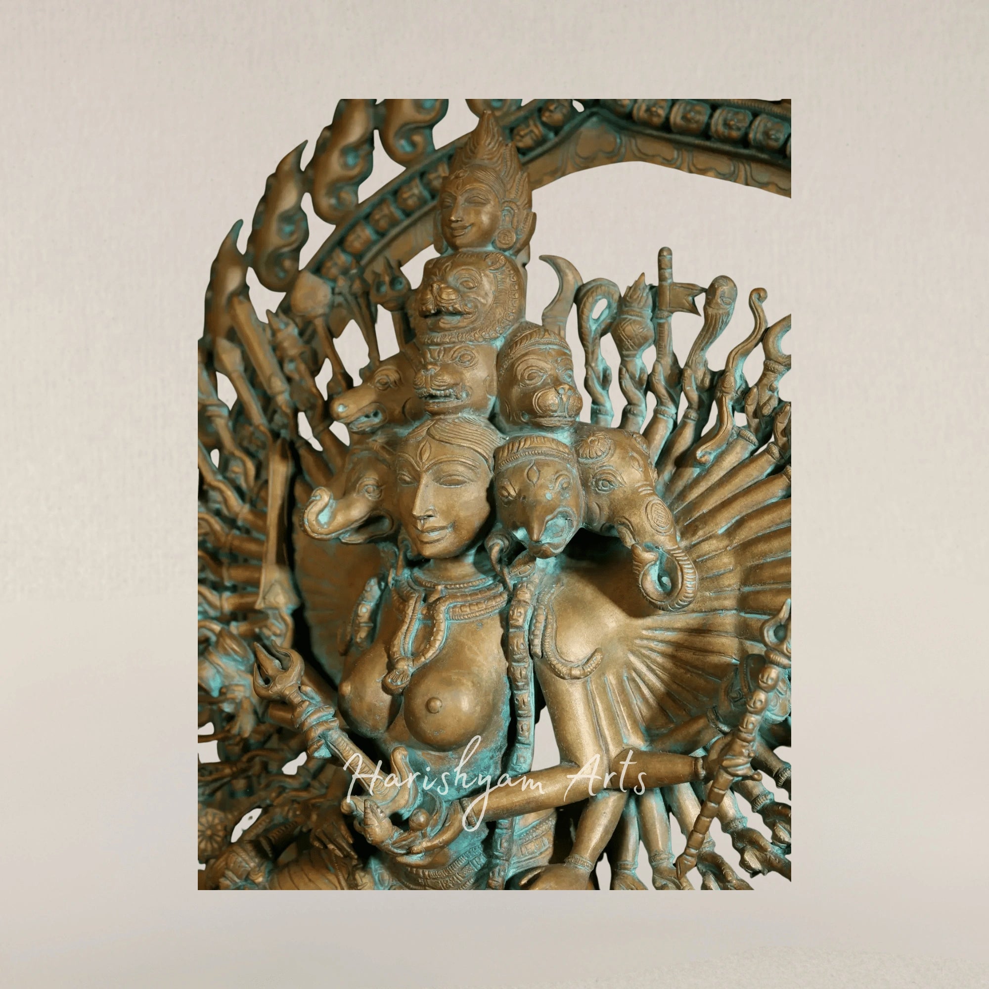 36" Guhya Kali Tandava Form Handcrafted Pure Bronze Divine Goddess Statue