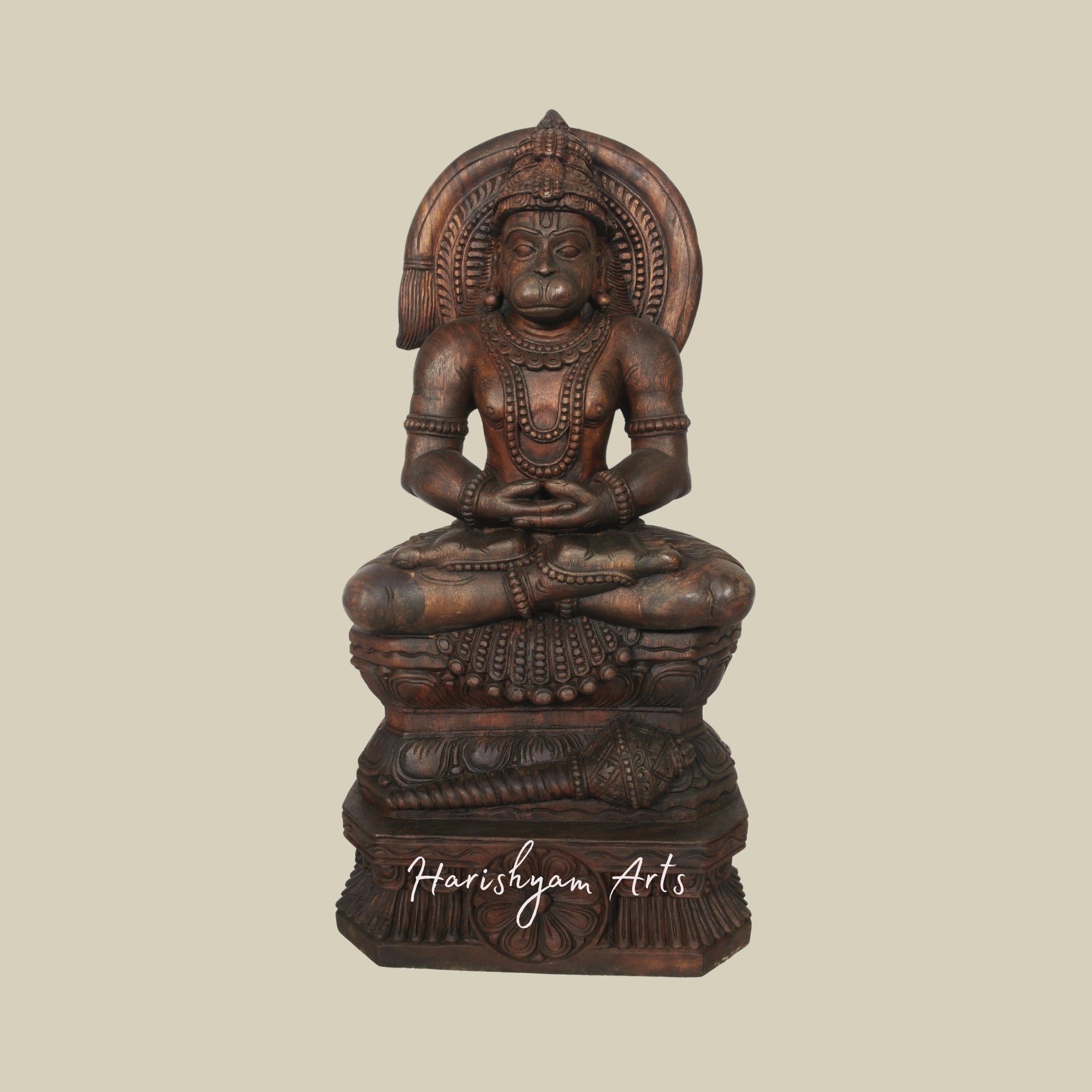 36" Hanuman: The Yogi’s Protector in Wood Sculpture