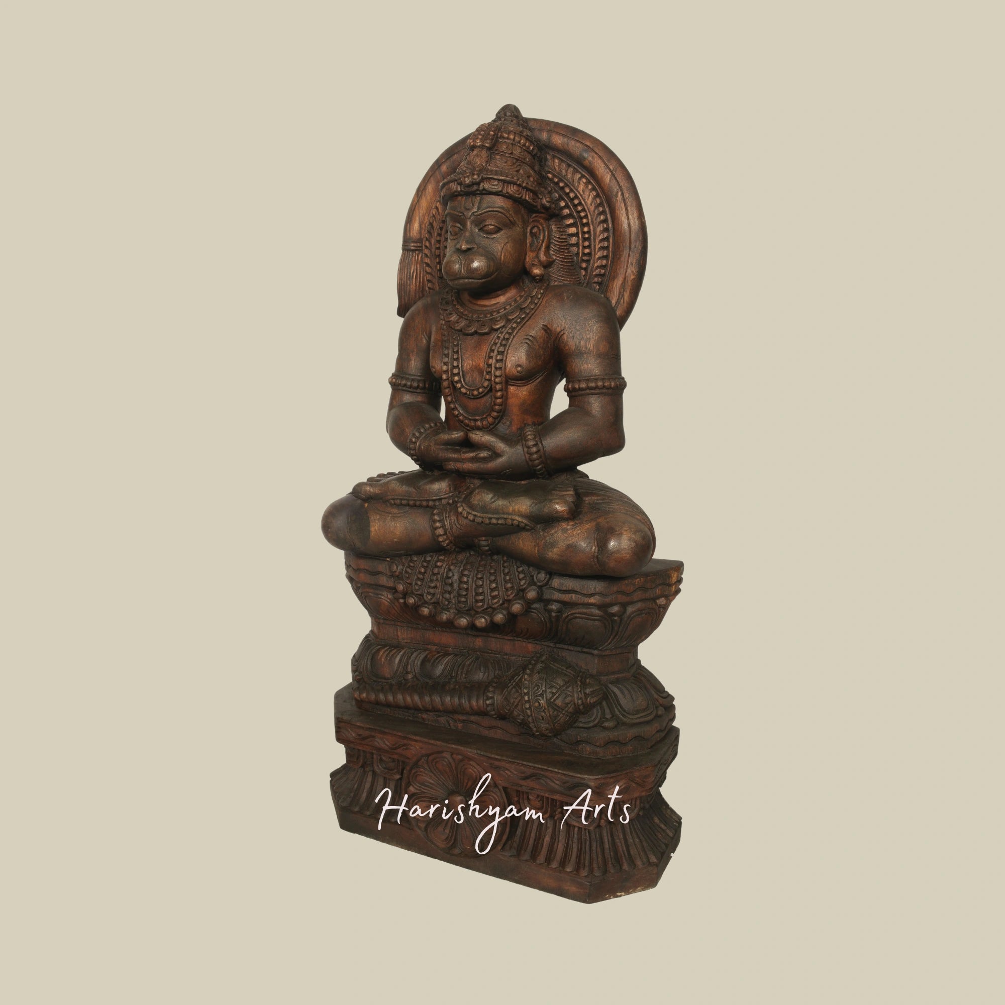 36" Hanuman: The Yogi’s Protector in Wood Sculpture1