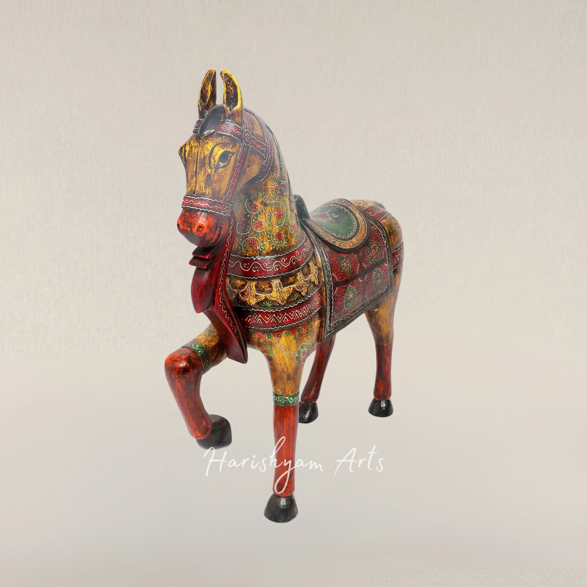 36" His Majesty Painted Wooden Horse in Large Collectible Size