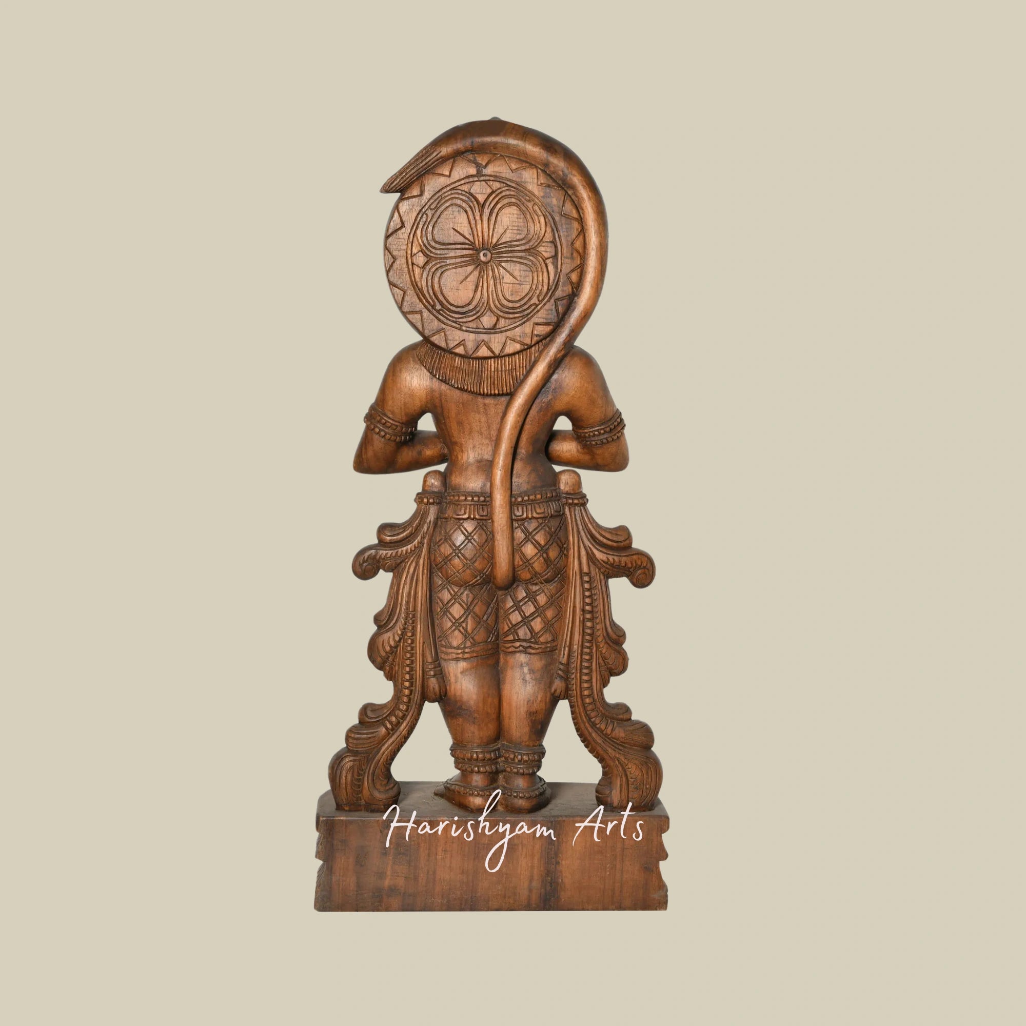 36" Sacred Hanuman Sculpture in Wood