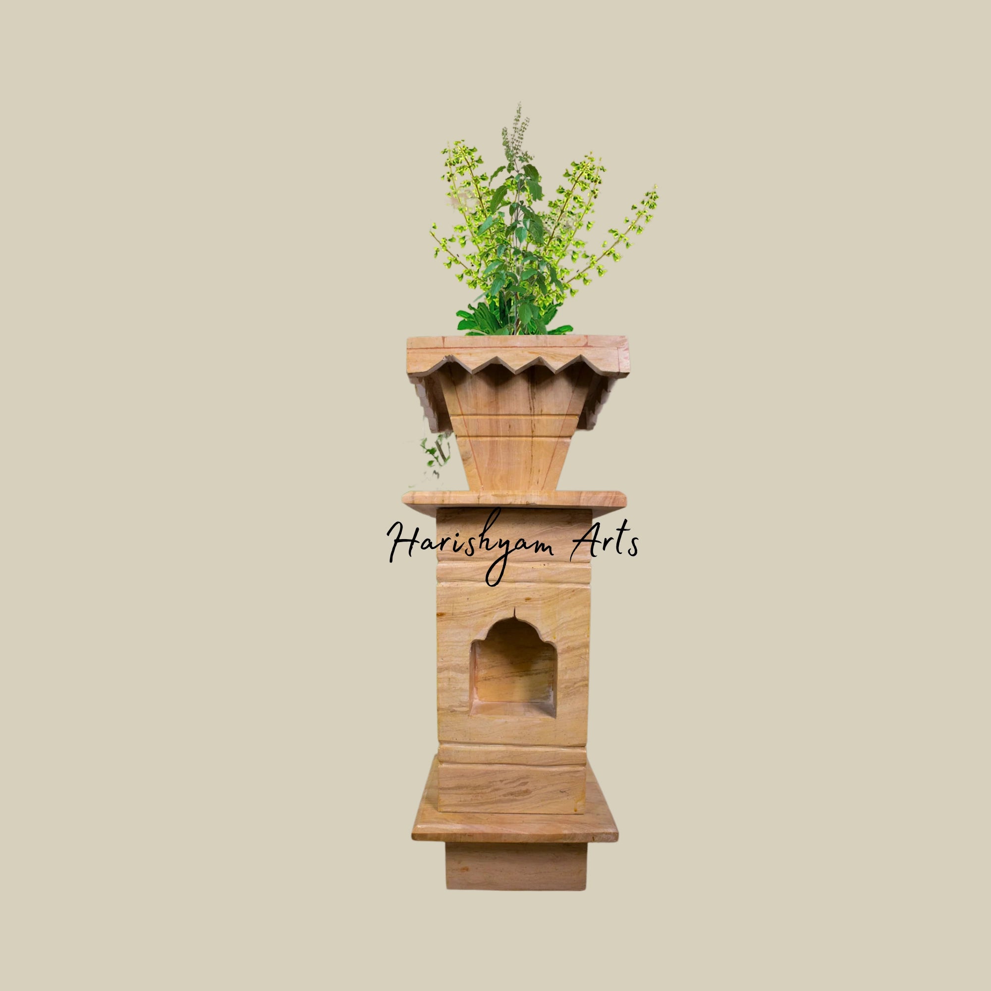 36" Brown Marble Tulsi Pot Online India