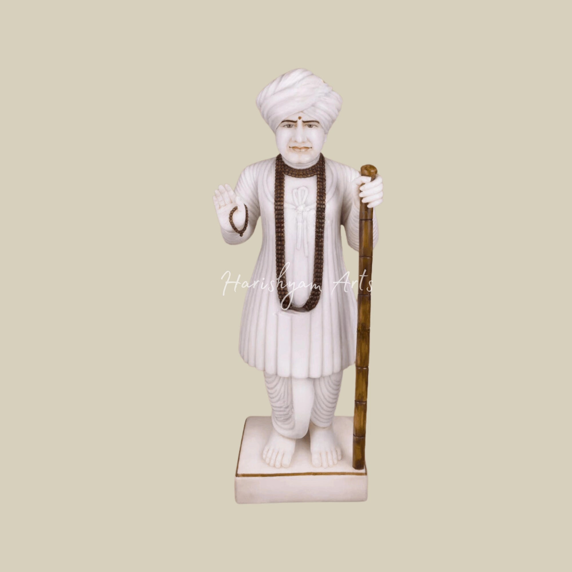 36 inches Large Pure Marble Jalaram Bapa Statue