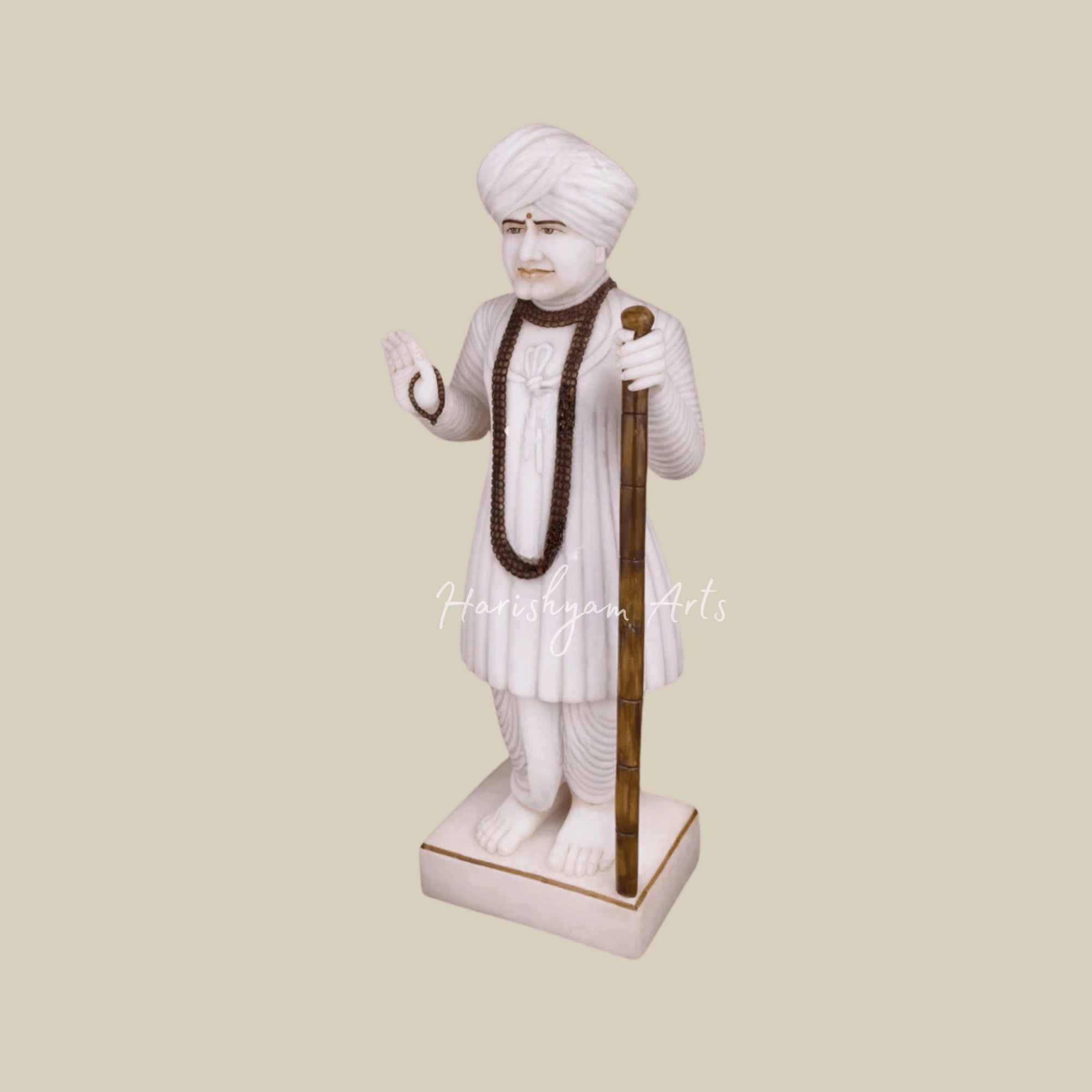 36 inches Large Pure Marble Jalaram Bapa Statue1