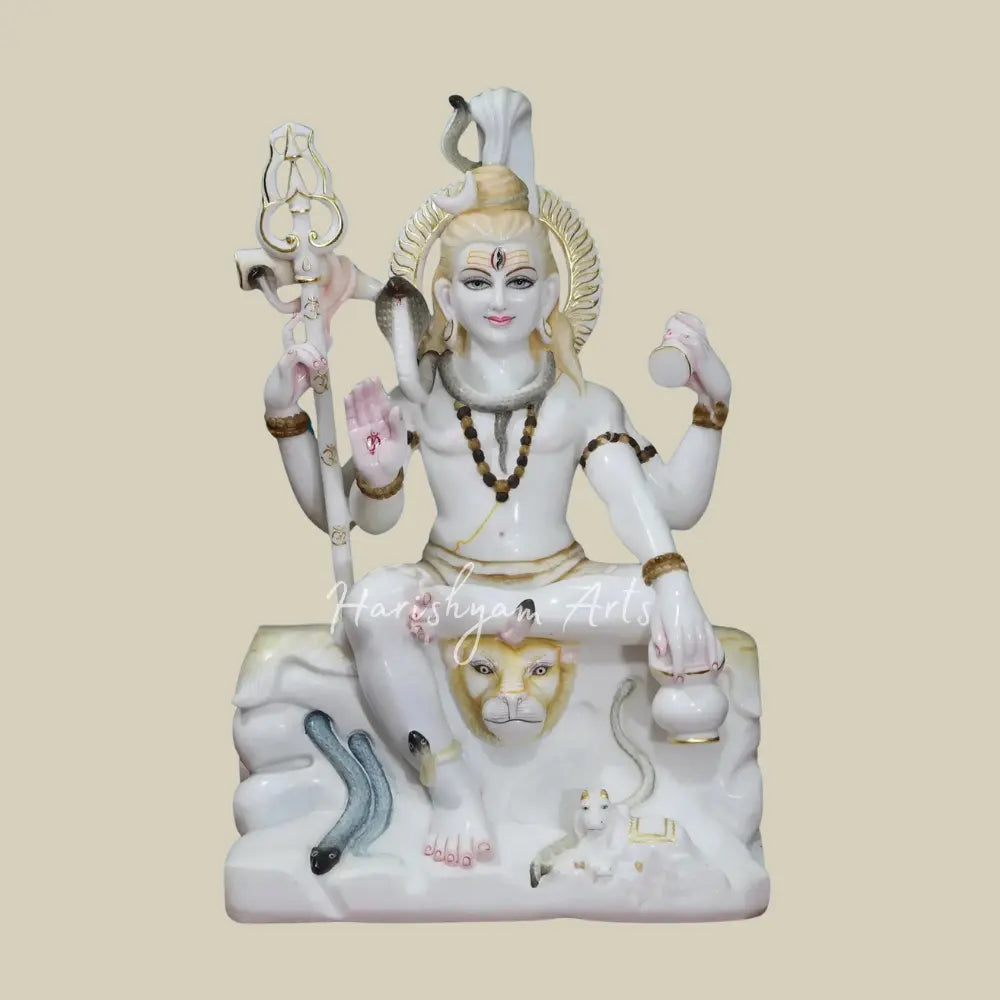 36" Large Marble Statue Of Shiv Ji