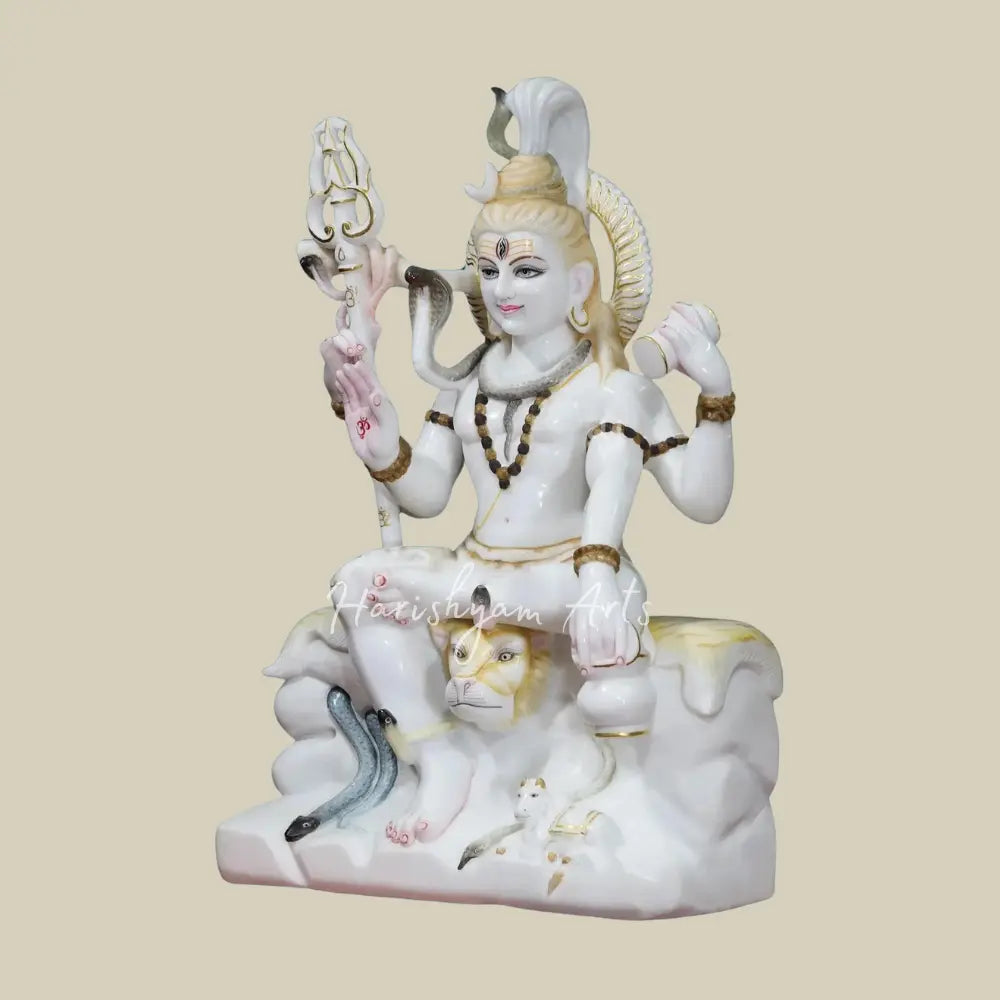 36" Large Marble Statue Of Shiv Ji