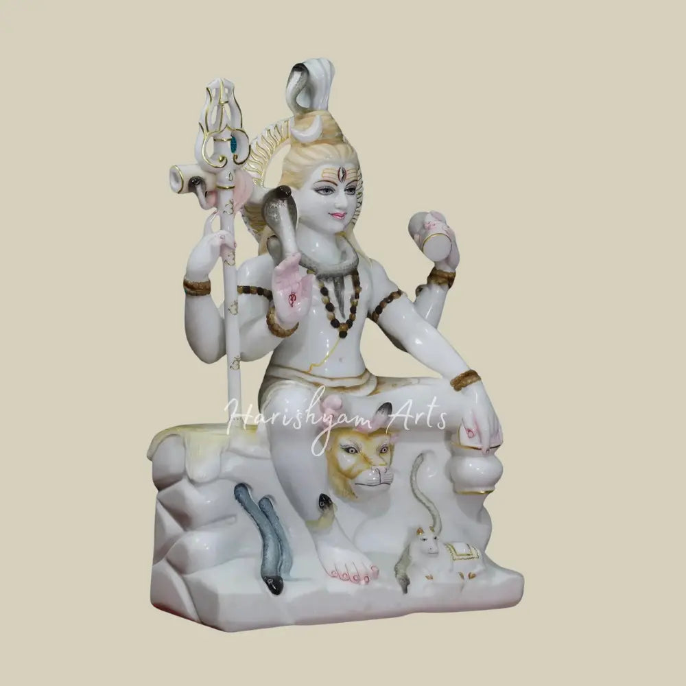 36" Large Marble Statue Of Shiv Ji