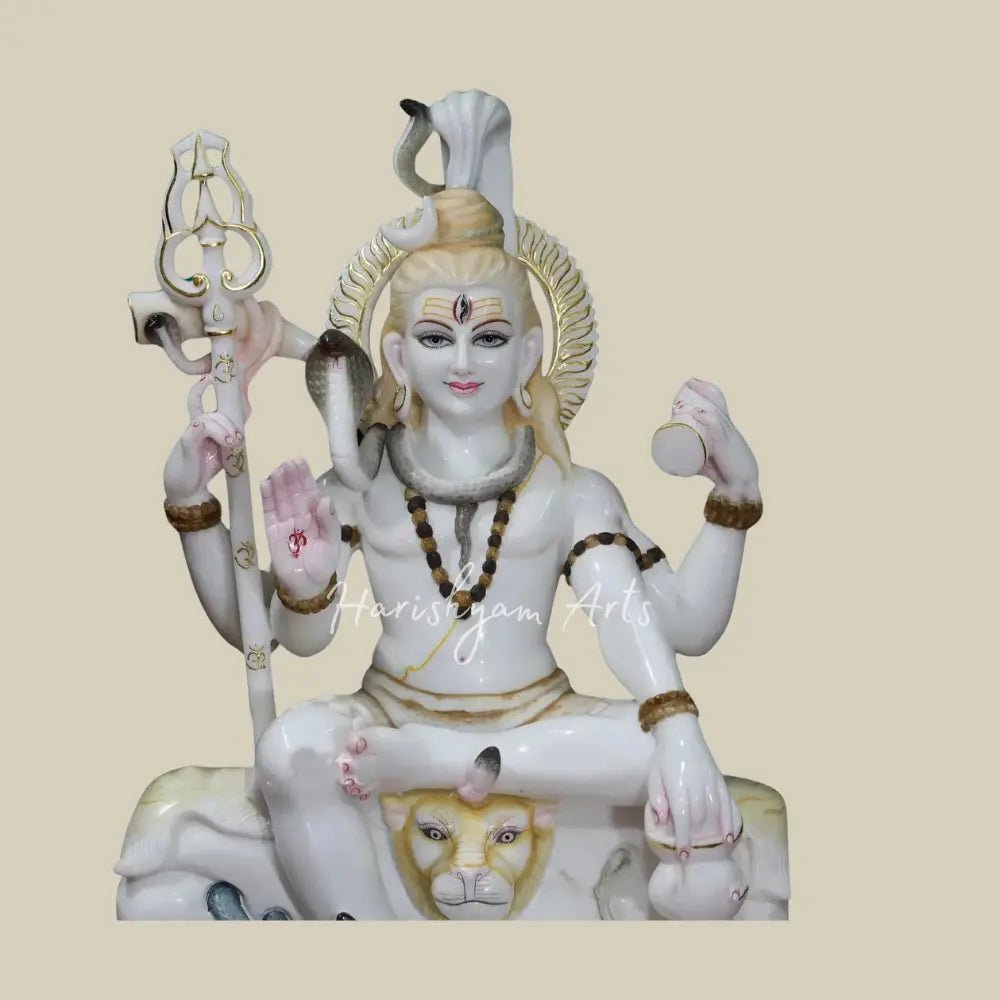 36" Large Marble Statue Of Shiv Ji