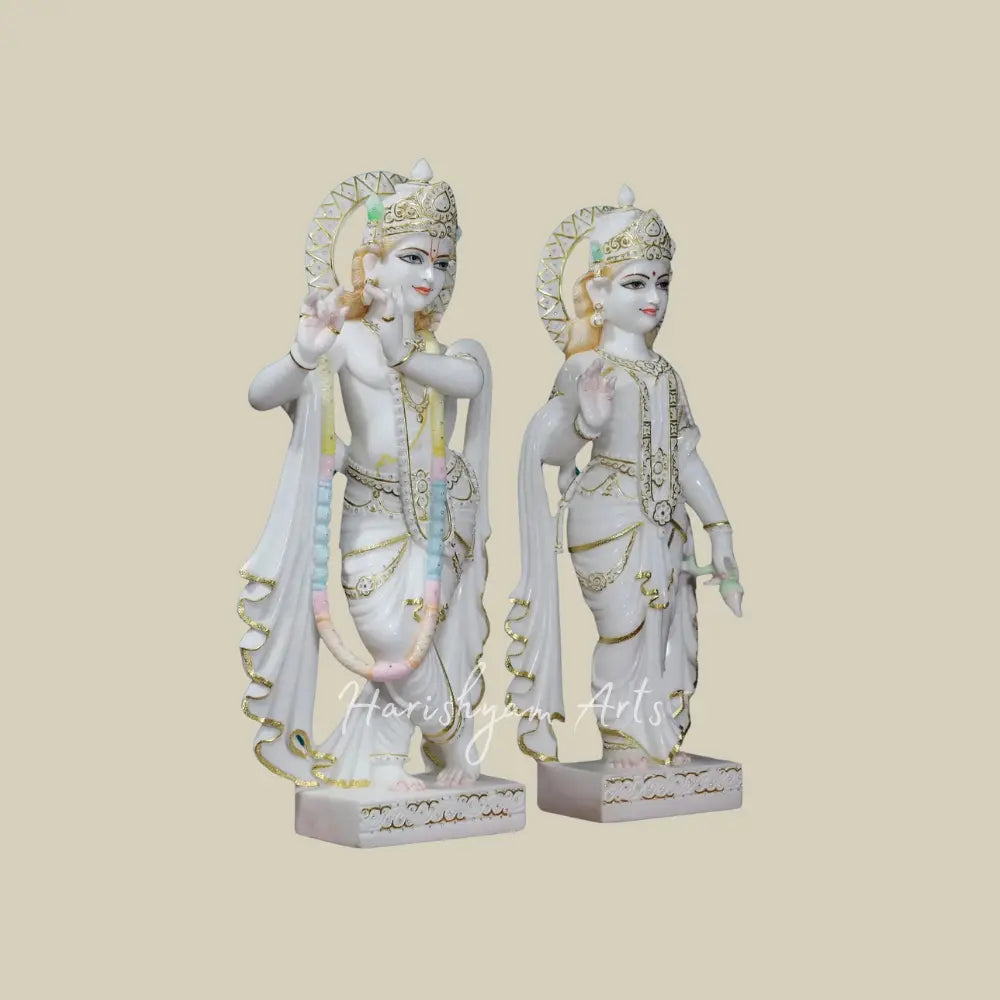 36" Radha and Krishna Vietnam Marble Statue