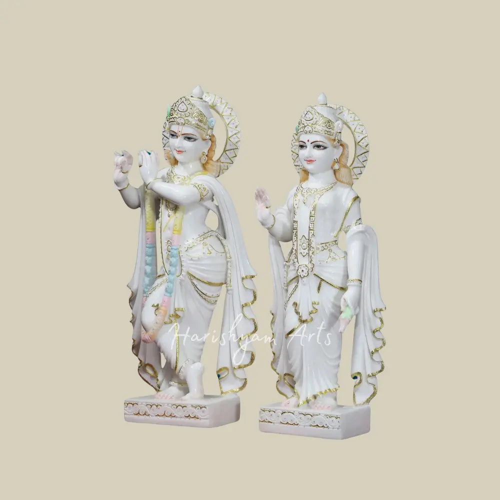 36" Radha and Krishna Vietnam Marble Statue