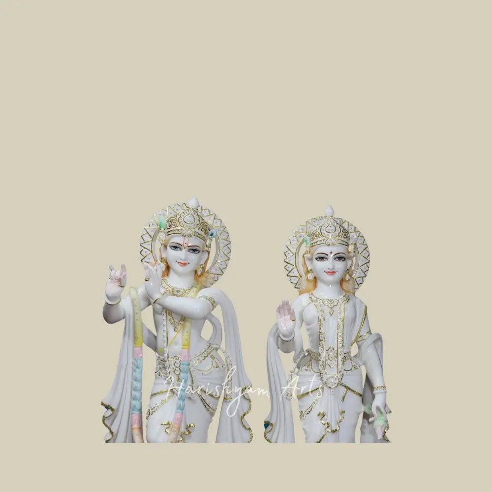 36" Radha and Krishna Vietnam Marble Statue