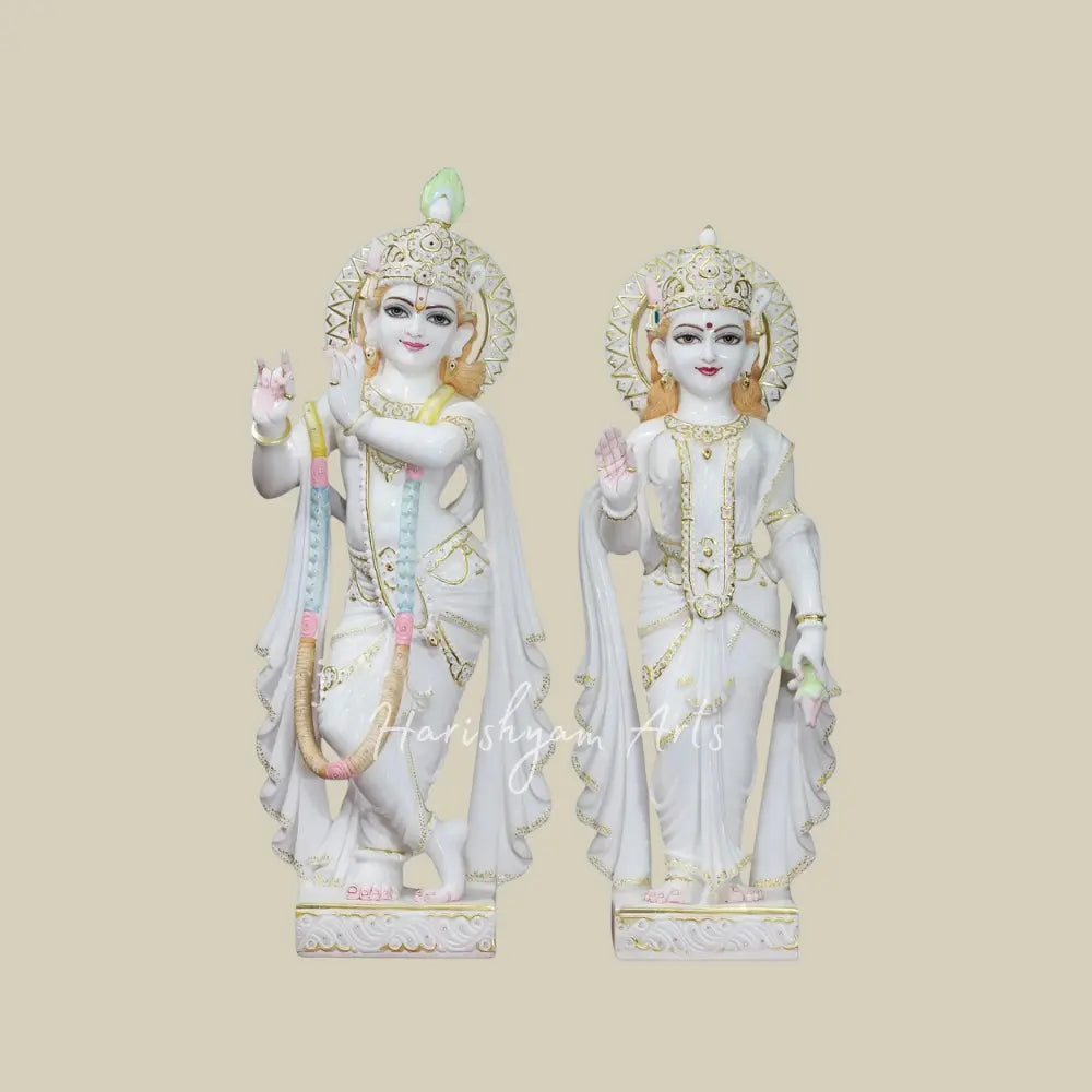 36" Vietnam Marble Radha Krishna Deity