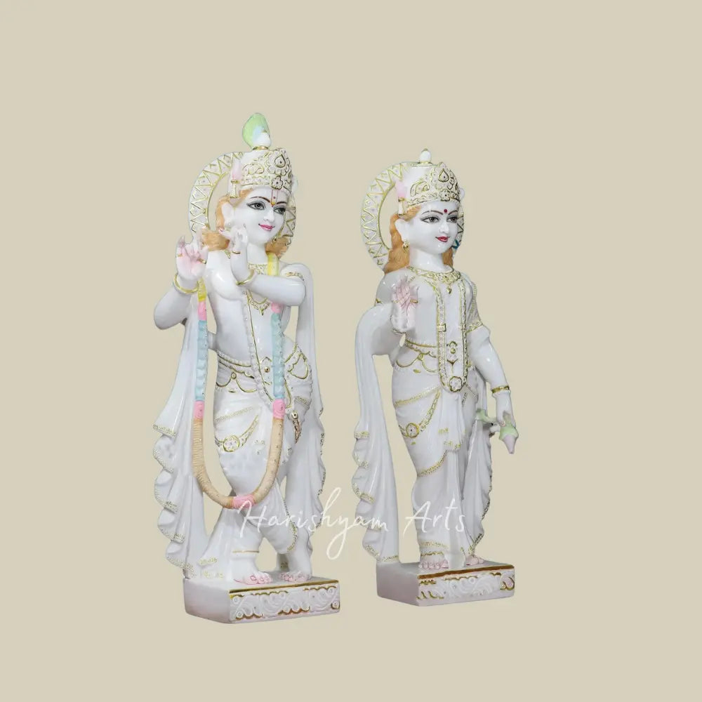 36" Vietnam Marble Radha Krishna Deity