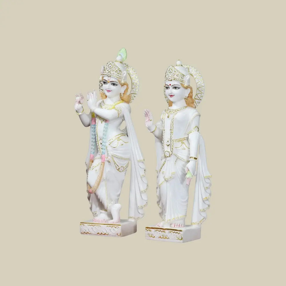 36" Vietnam Marble Radha Krishna Deity