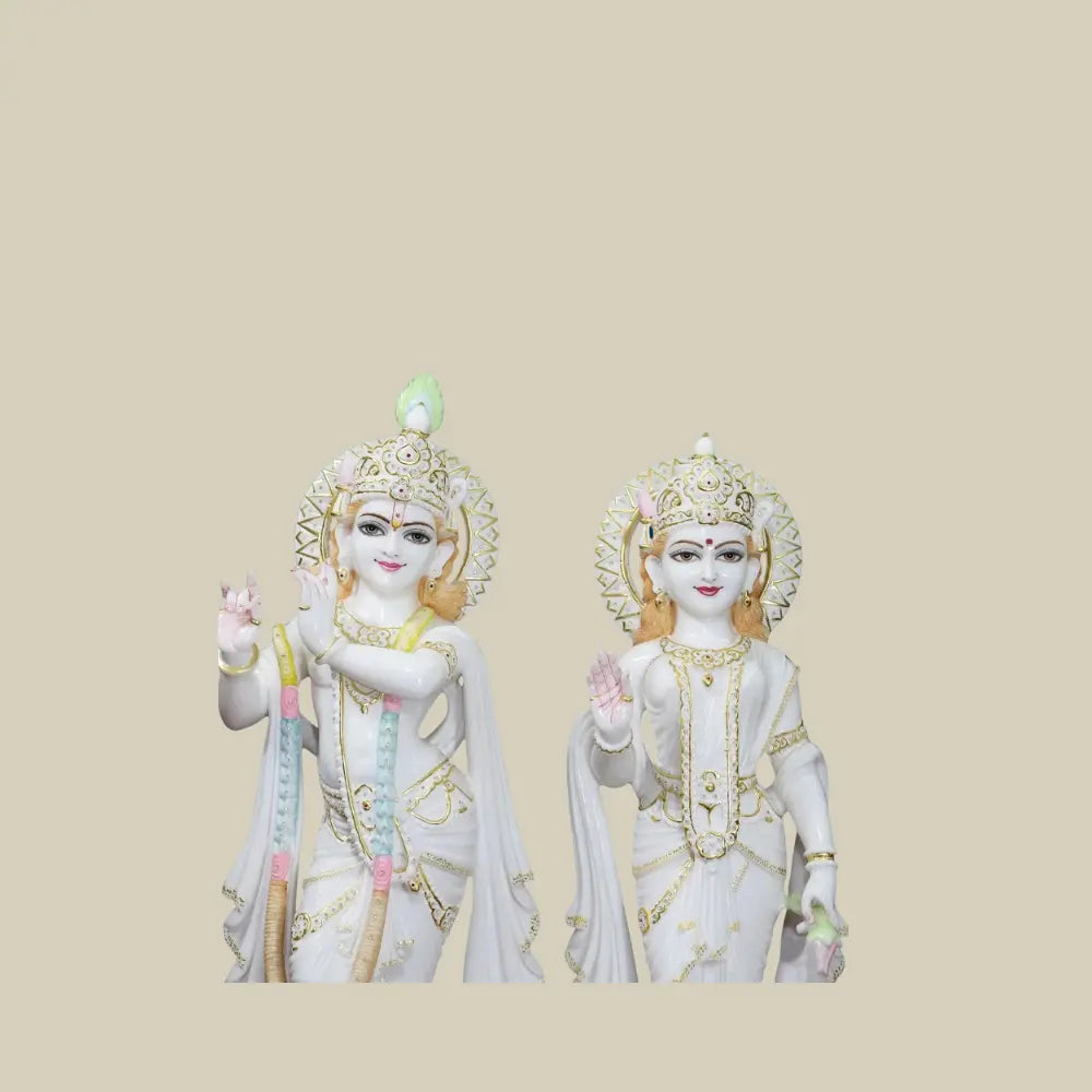 36" Vietnam Marble Radha Krishna Deity