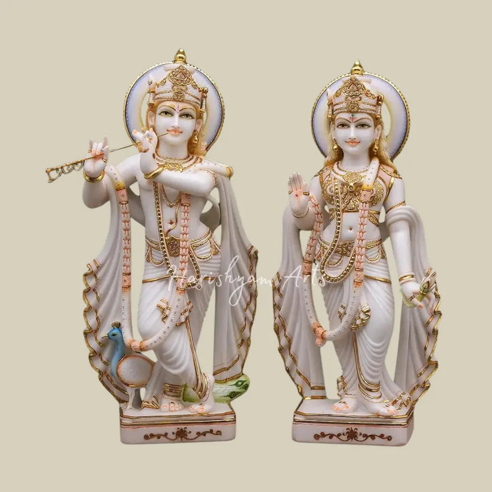 36"large radha krishna marble deity