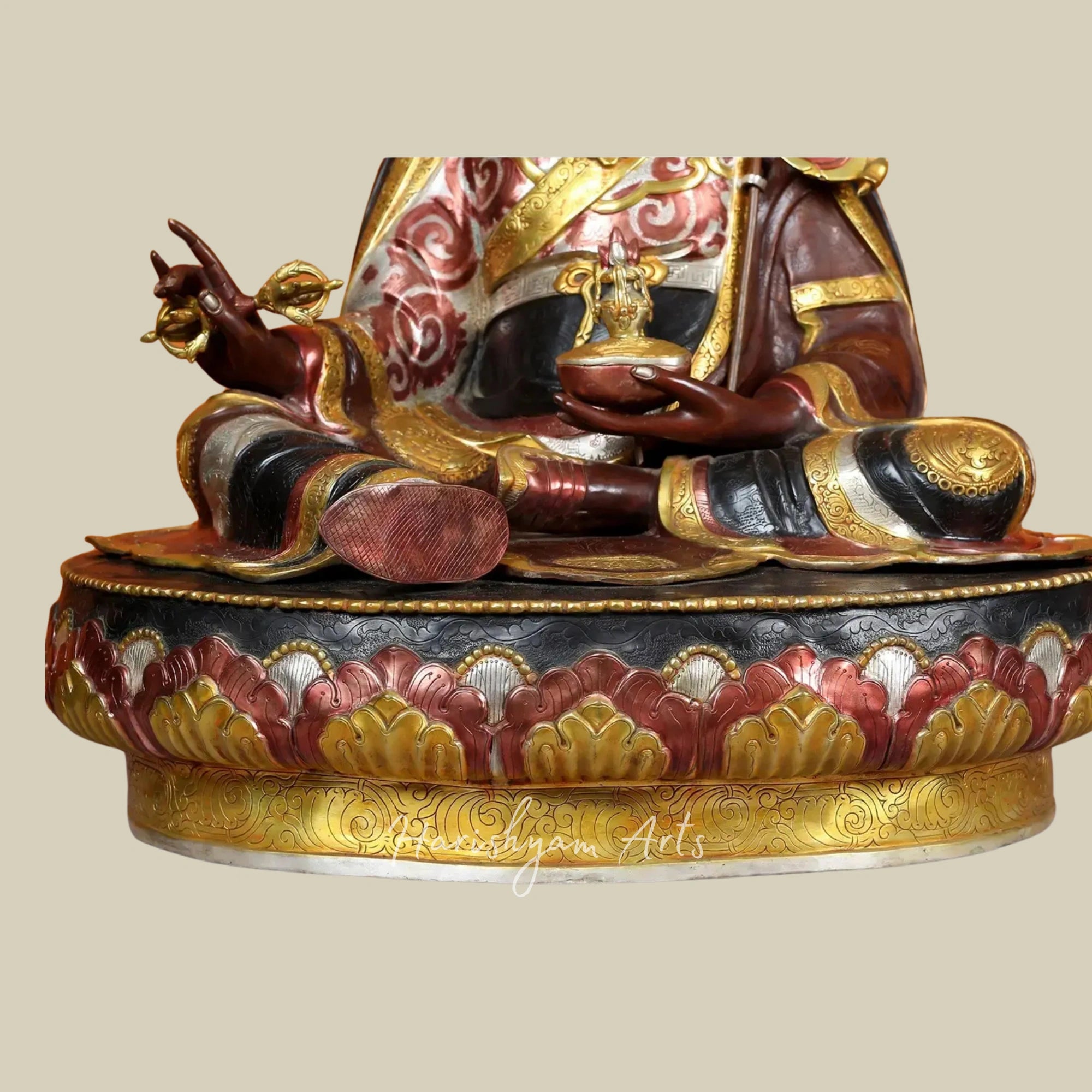 38" Himalayan Copper Guru Padmasambhava Statue Handcrafted in Nepal