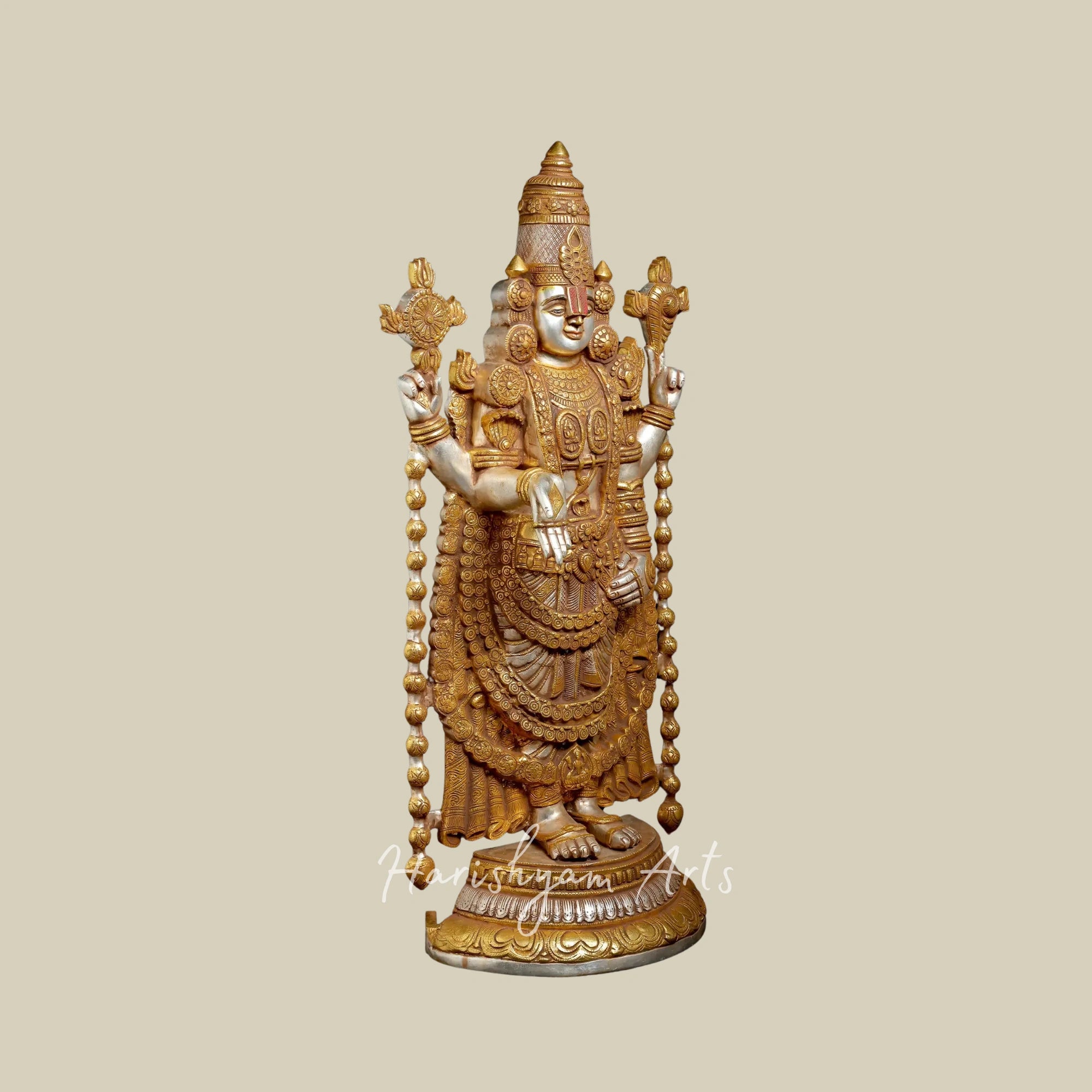 38" Large Brass Lord Venkateswara Idol for Home and Temple Décor3