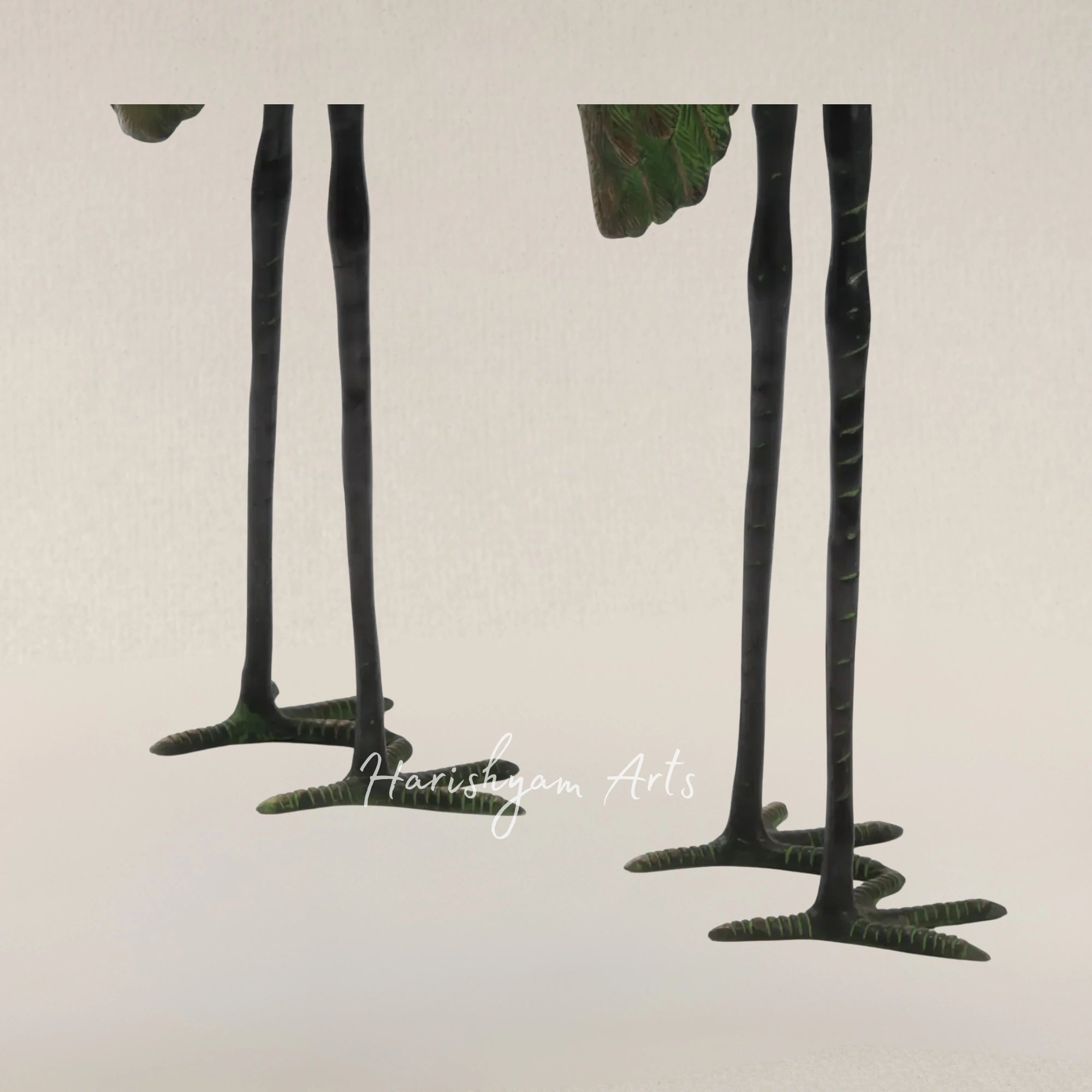 39" Large Brass Pair of Crane Bird