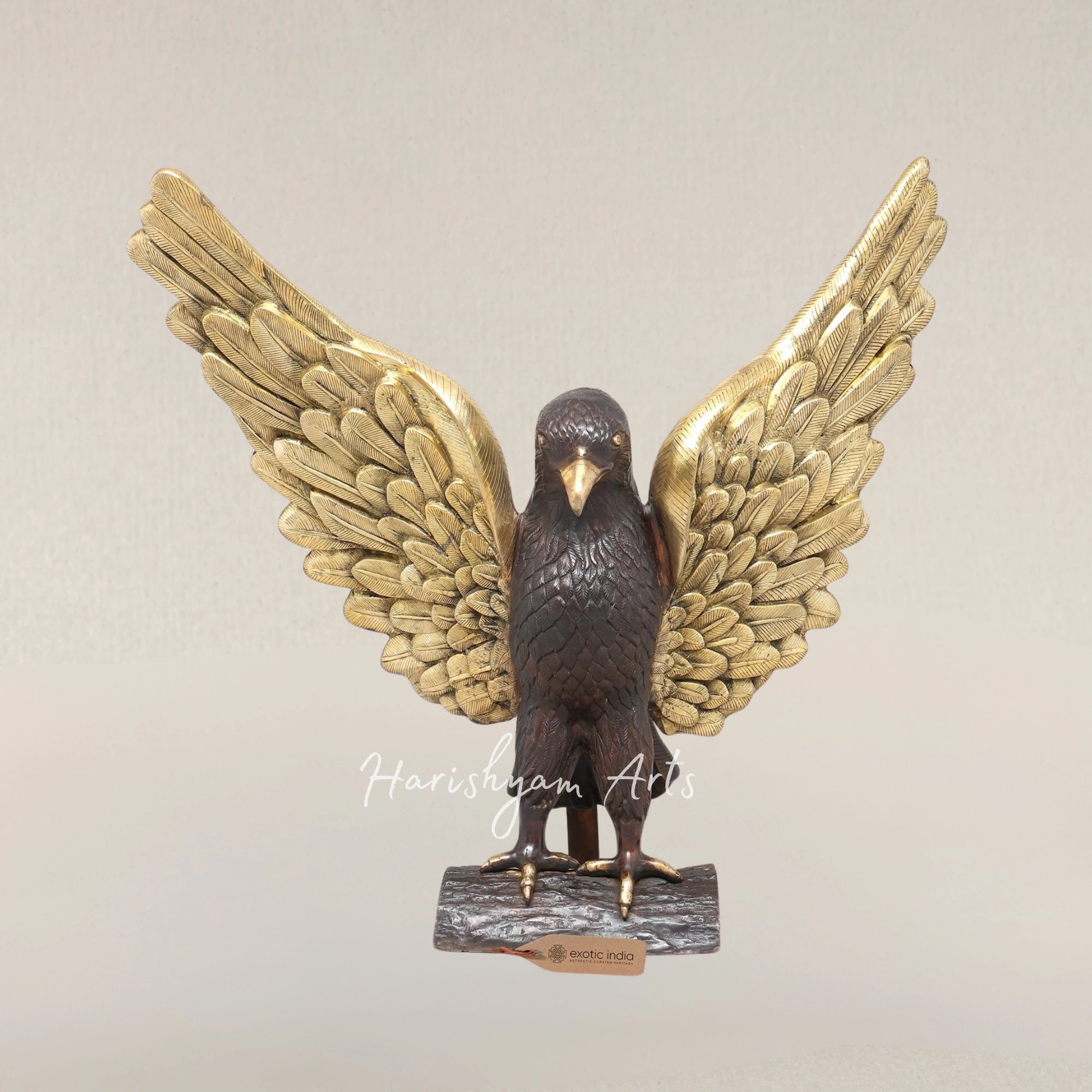 39" Large Golden Wing Eagle Grand Brass Display Statue for Home Decor