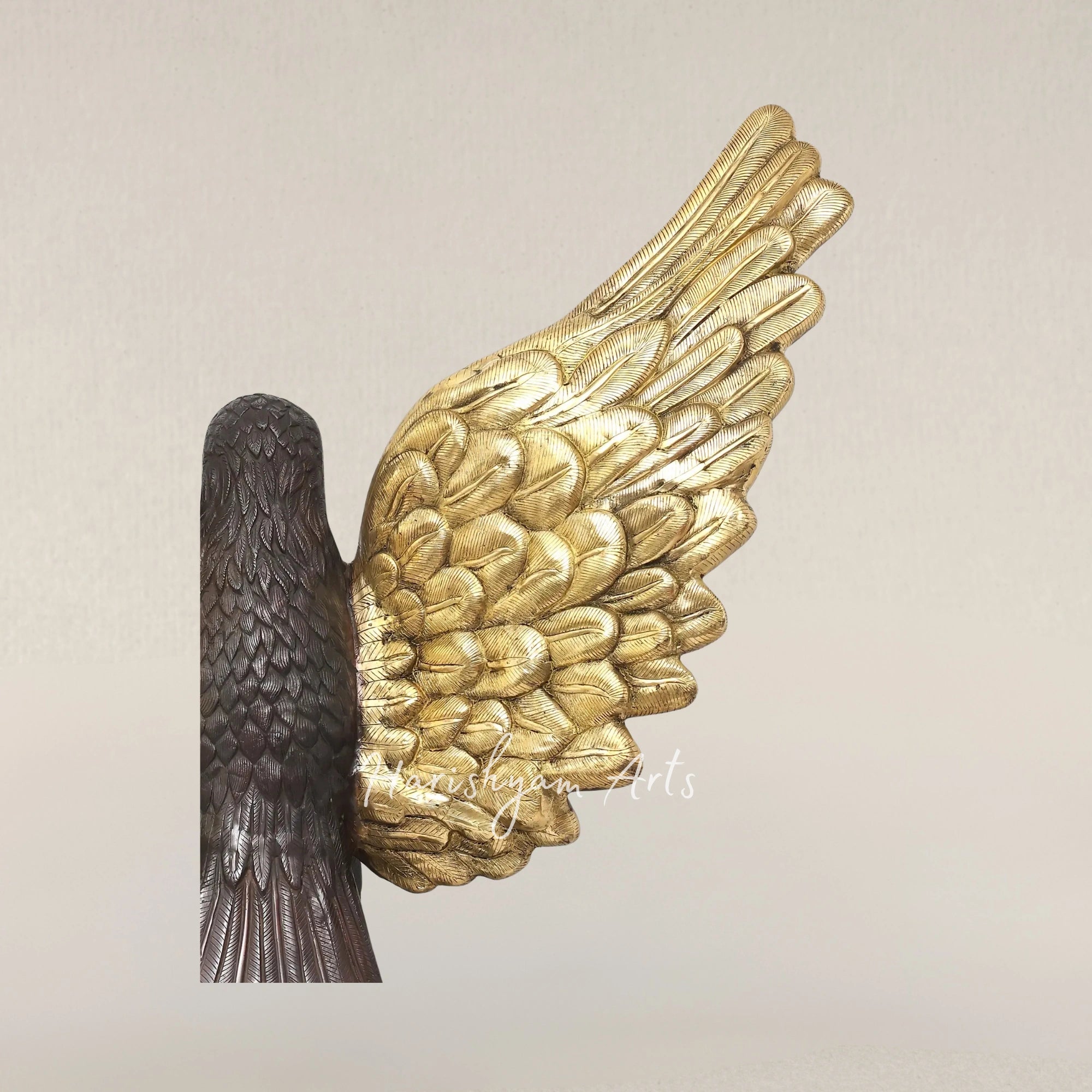 39" Large Golden Wing Eagle Grand Brass Display Statue for Home Decor