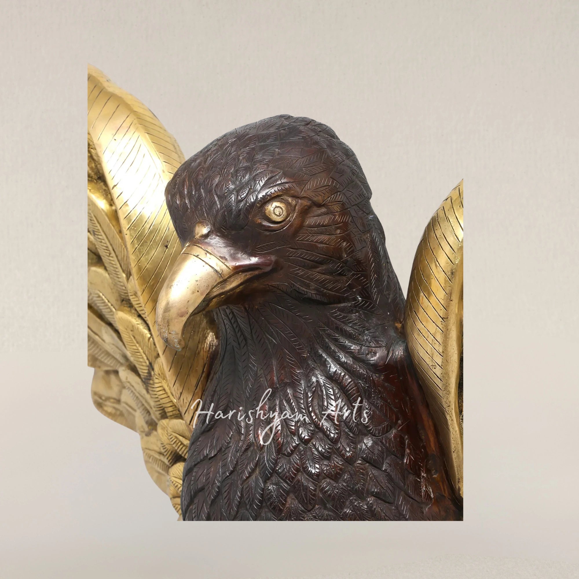 39" Large Golden Wing Eagle Grand Brass Display Statue for Home Decor