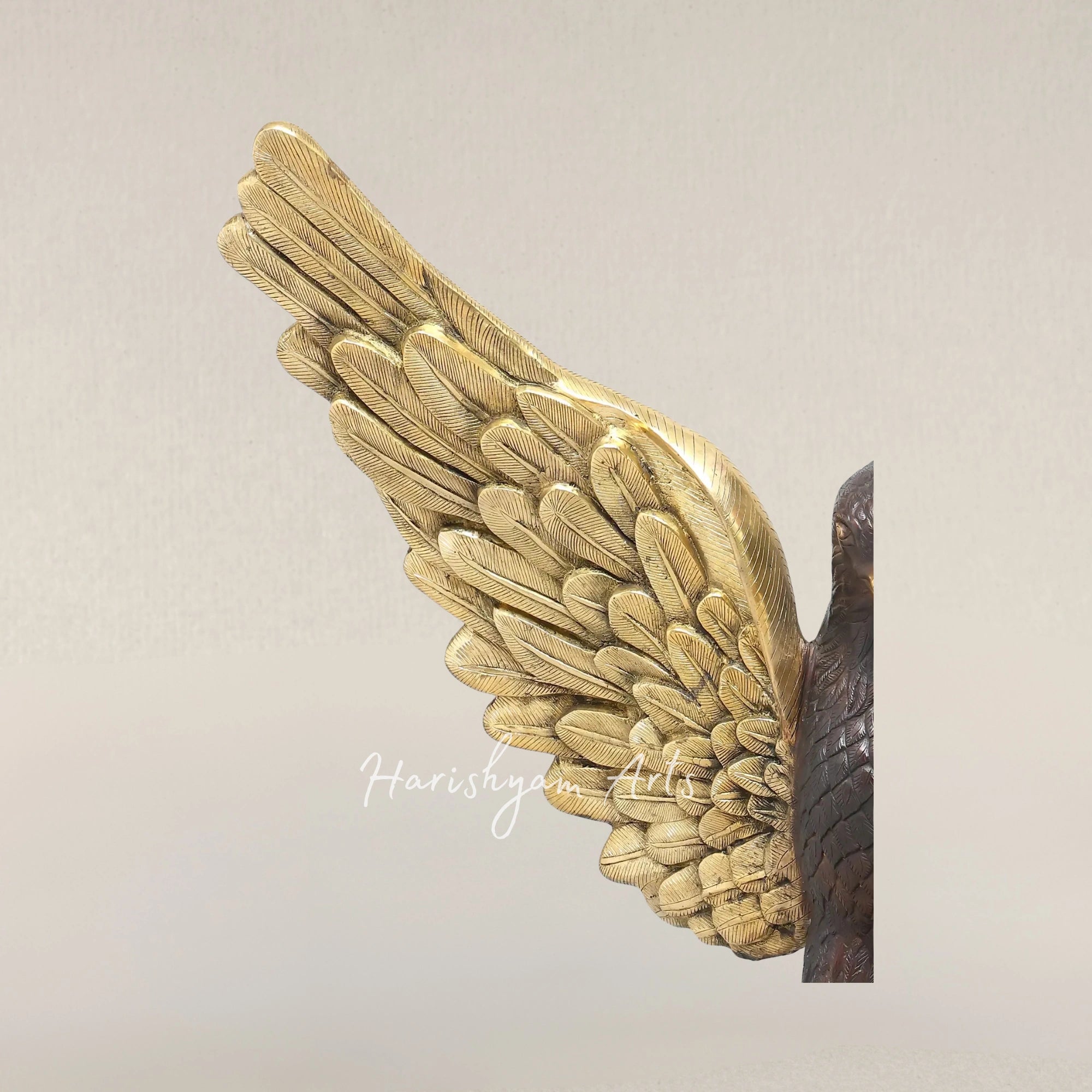 39" Large Golden Wing Eagle Grand Brass Display Statue for Home Decor