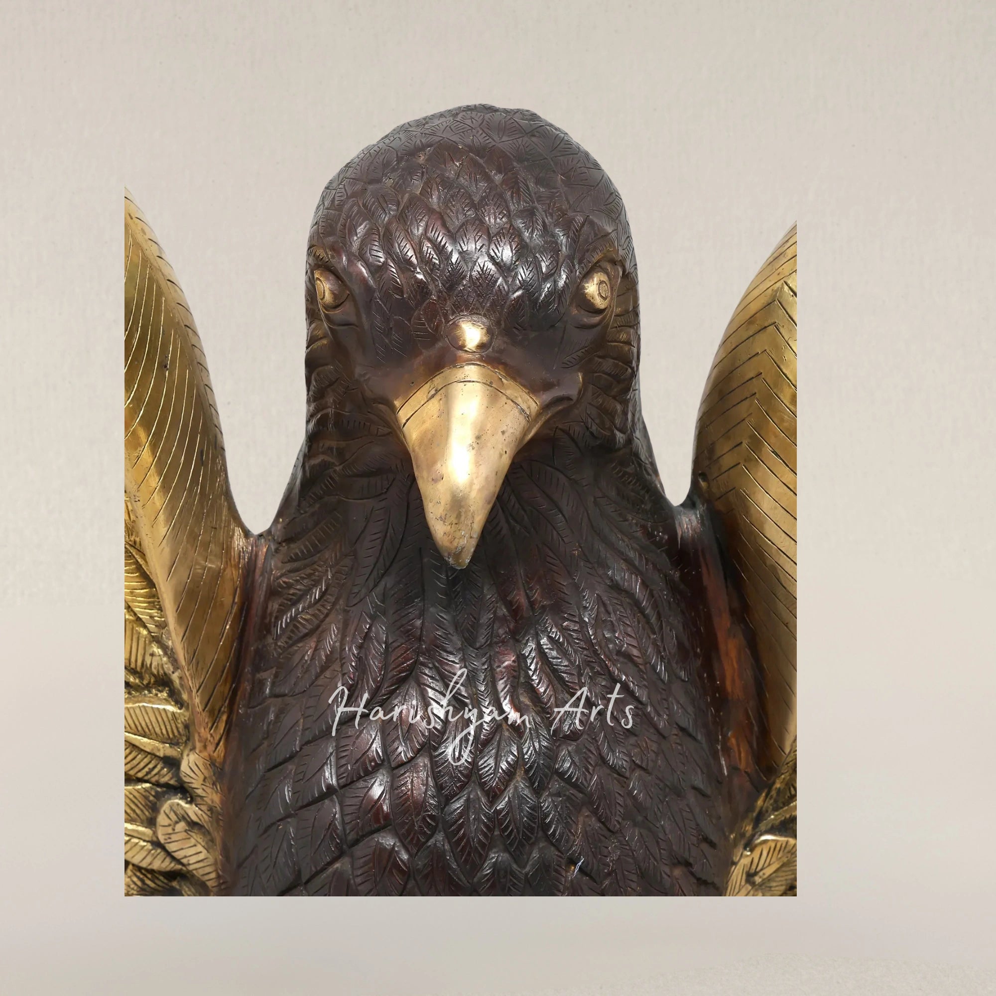 39" Large Golden Wing Eagle Grand Brass Display Statue for Home Decor