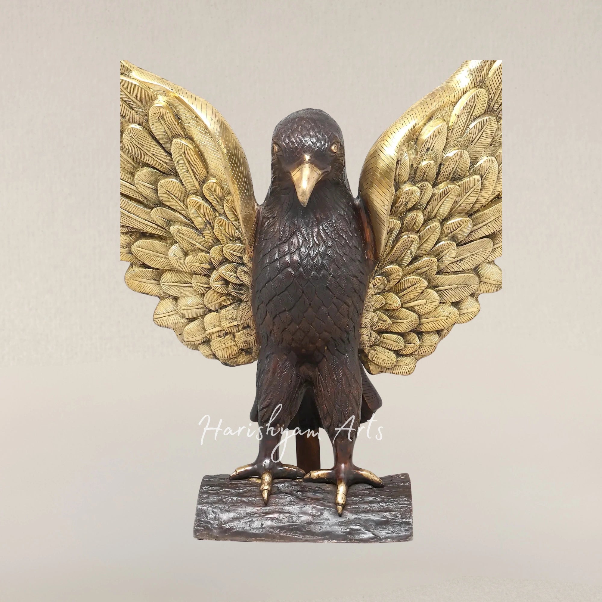 39" Large Golden Wing Eagle Grand Brass Display Statue for Home Decor