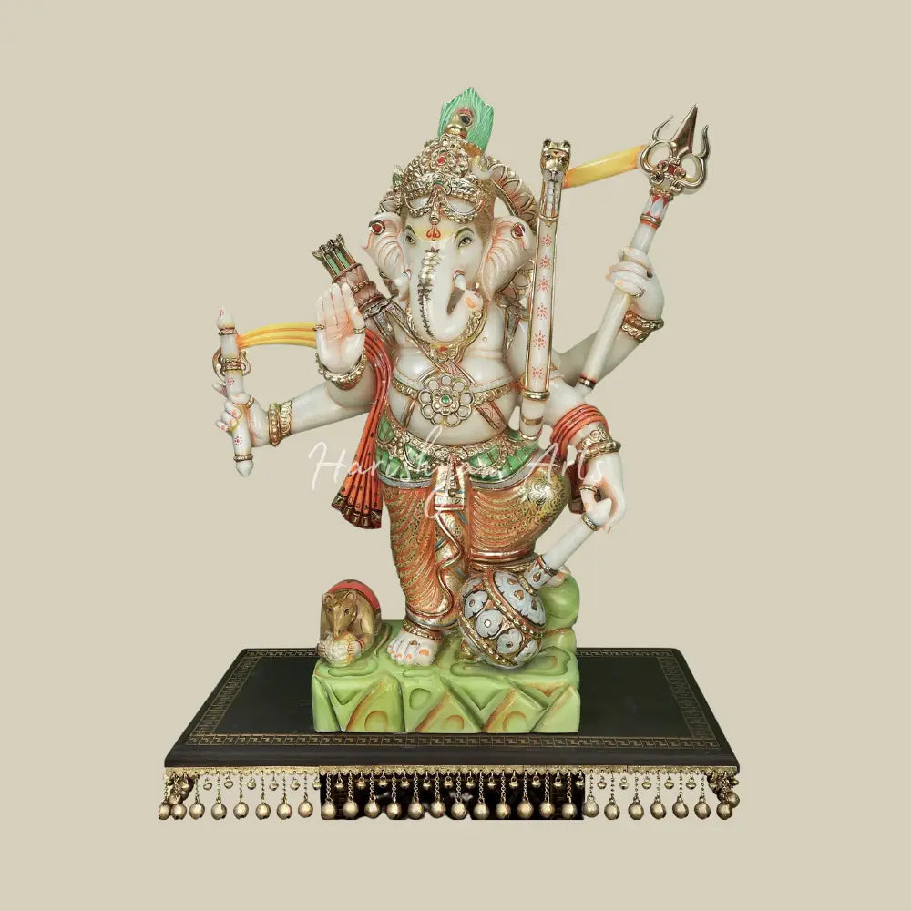 39" Kshatriya Ganapati Marble Sculpture