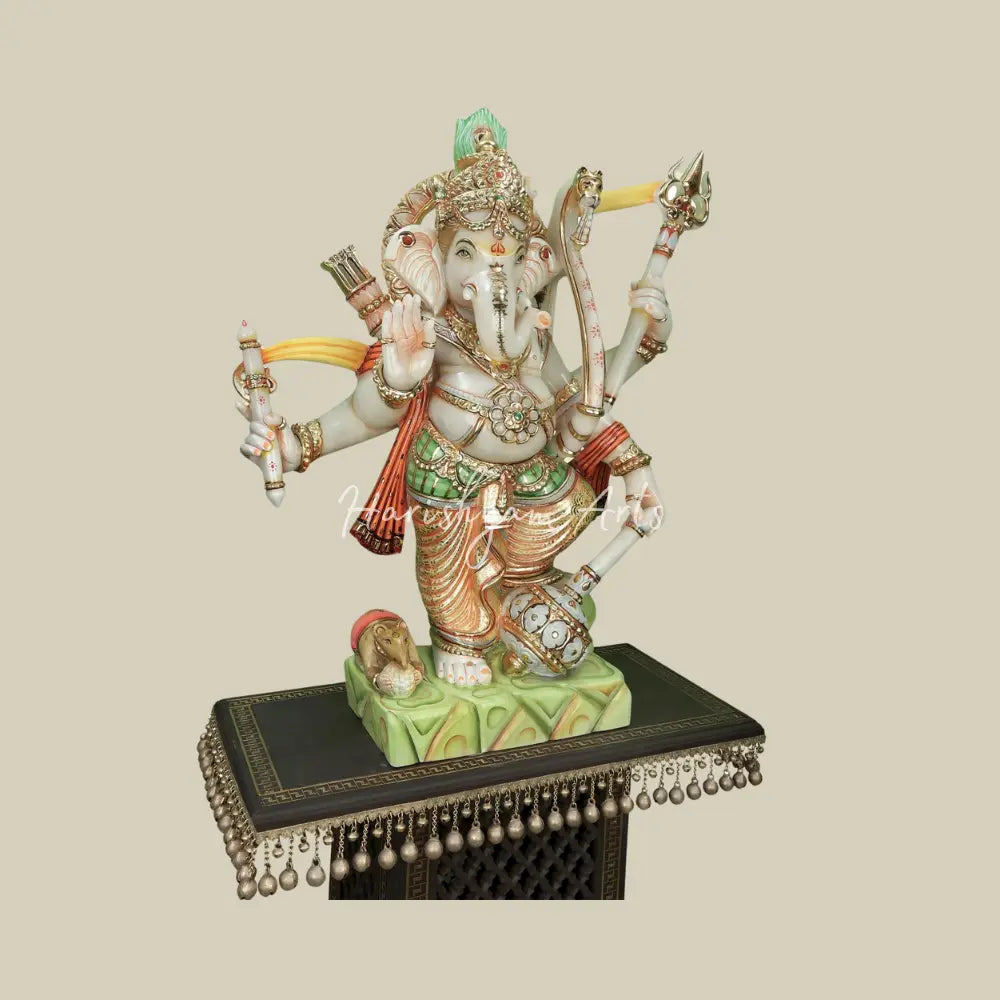 39" Kshatriya Ganapati Marble Sculpture