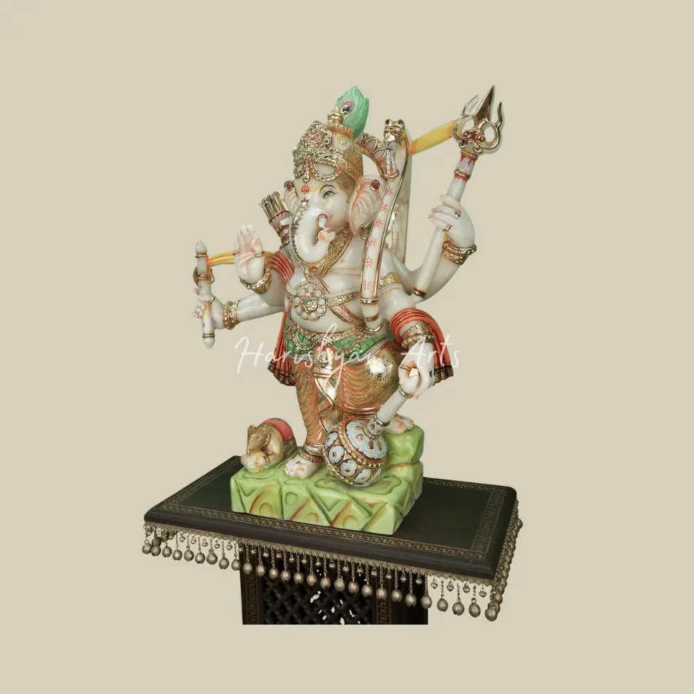 39" Kshatriya Ganapati Marble Sculpture