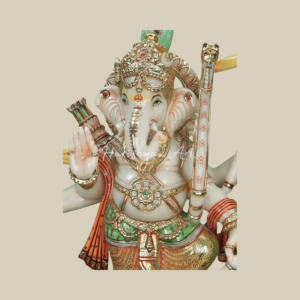 39" Kshatriya Ganapati Marble Sculpture