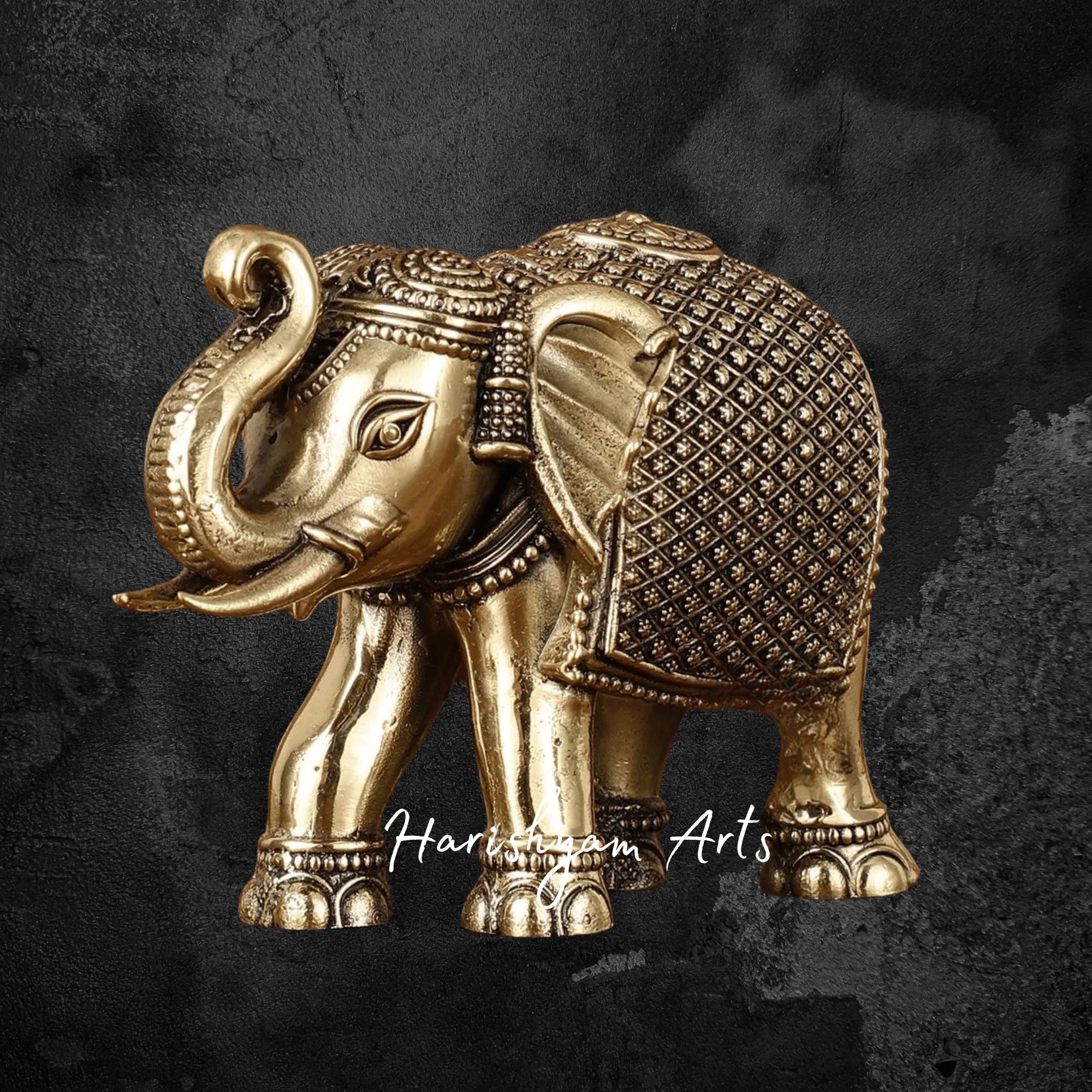 3" Artisan Crafted Pure Brass Elephant Showpiece with Fine Detailing