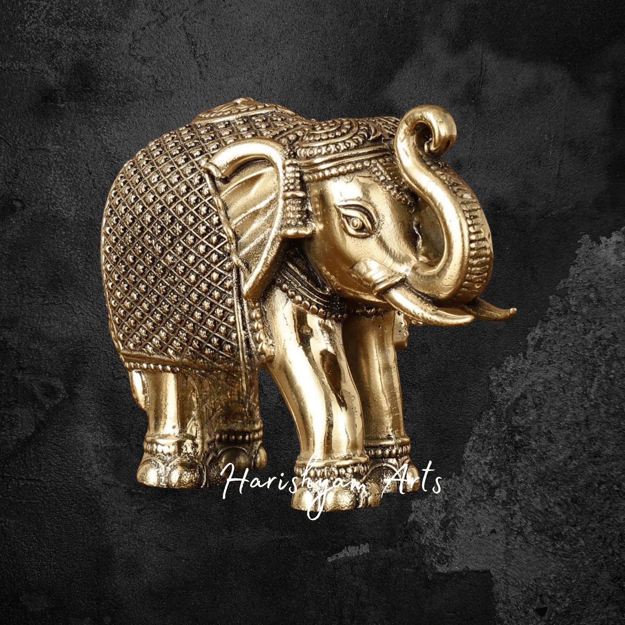 3" Artisan Crafted Pure Brass Elephant Showpiece with Fine Detailing
